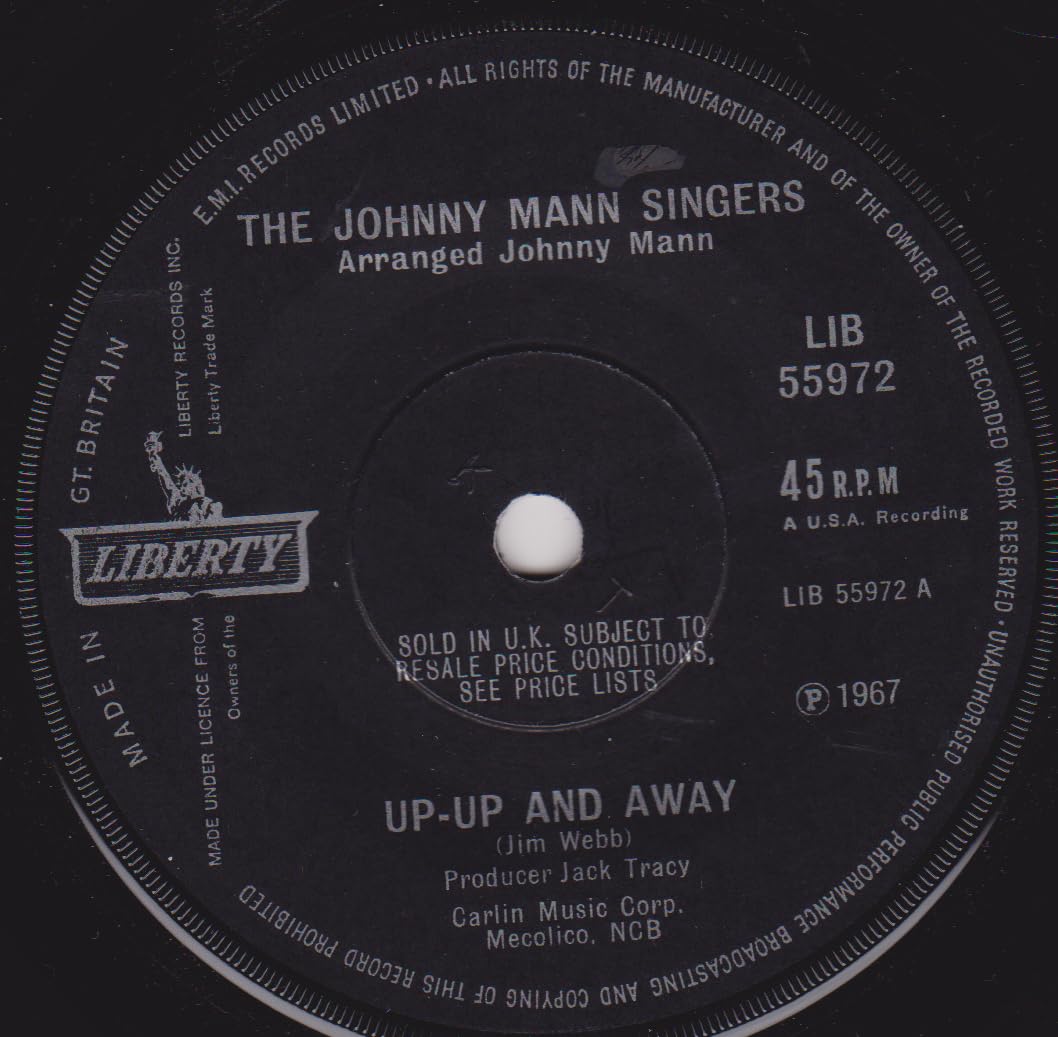 Johnny Mann Singers - Up-Up And Away (Liberty 1967) 7" vinyl single VG/-