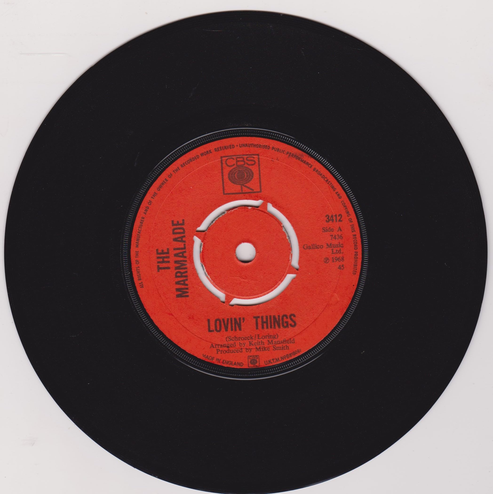 The Marmalade - Lovin' Things (CBS 1968) 7" vinyl single VG/-