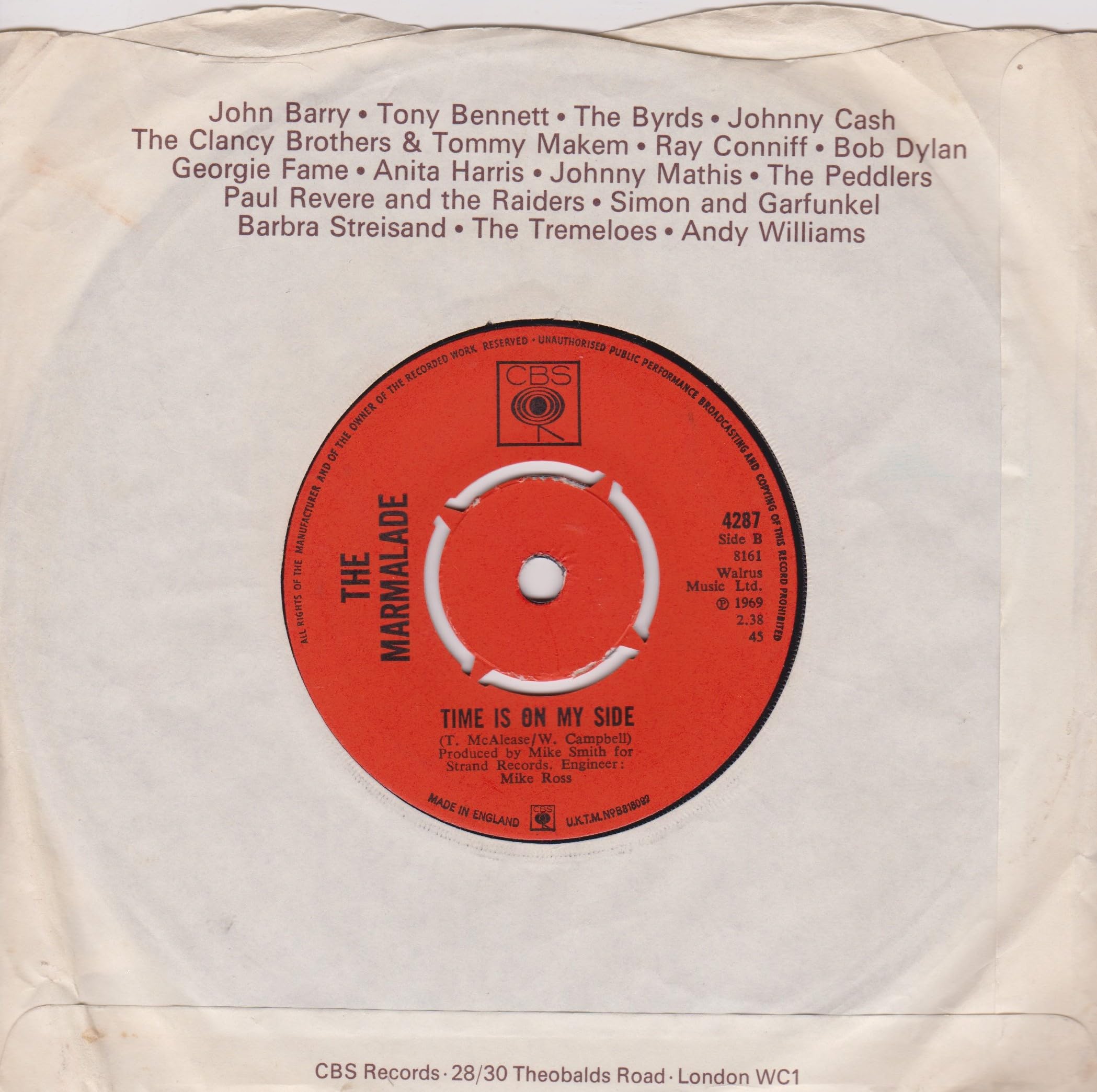 The Marmalade - Baby Make It Soon (CBS 1969) 7" vinyl single VG/VG
