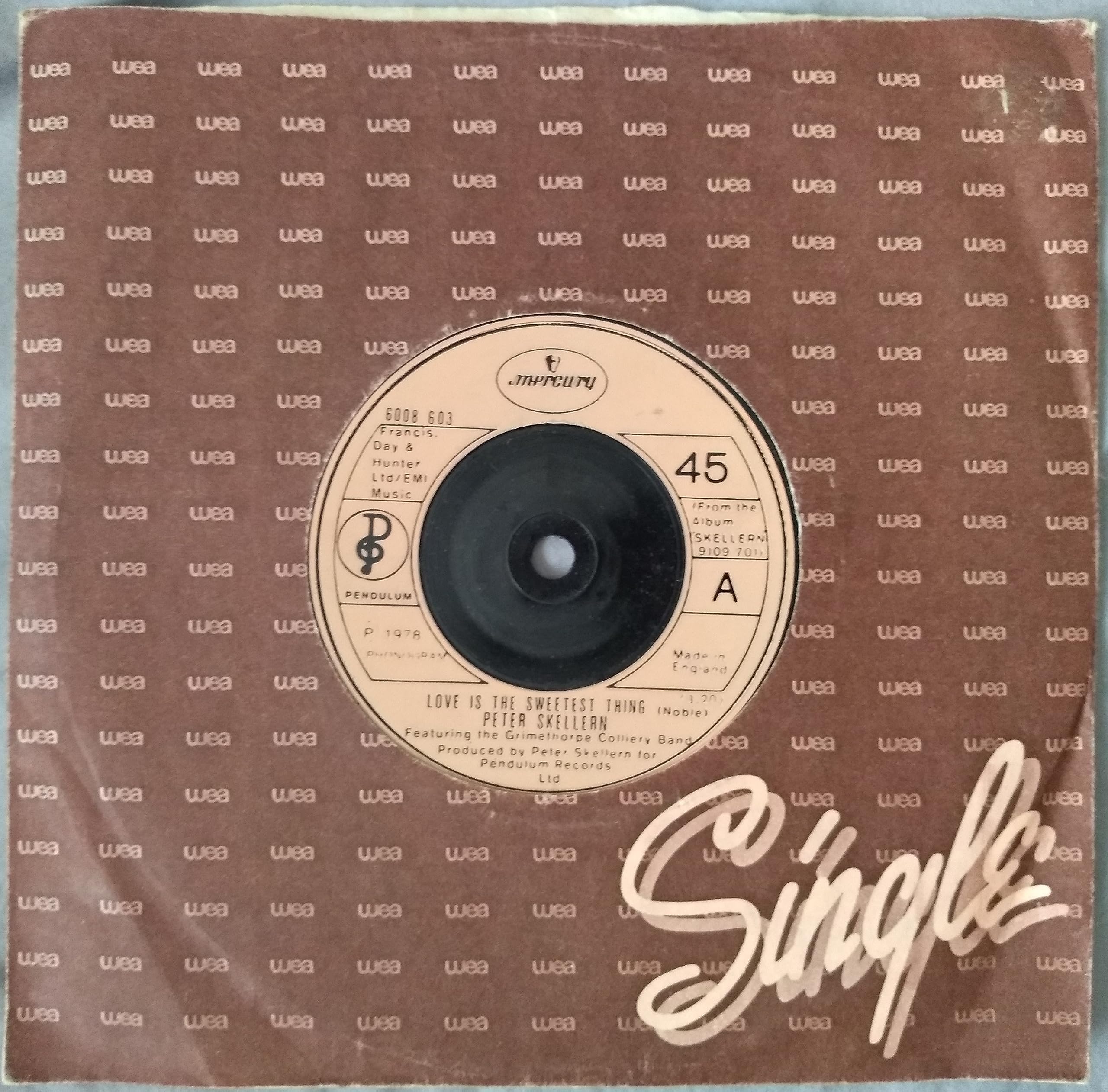 Peter Skellern - Love Is The Sweetest Thing (Mercury 1978) 7" vinyl single VG/-