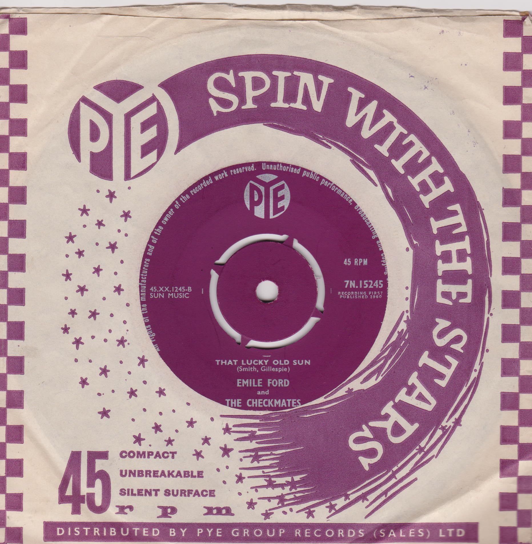 Emile Ford And The Checkmates ‎– On A Slow Boat To China (Pye 1960) 7" vinyl single VG/VG