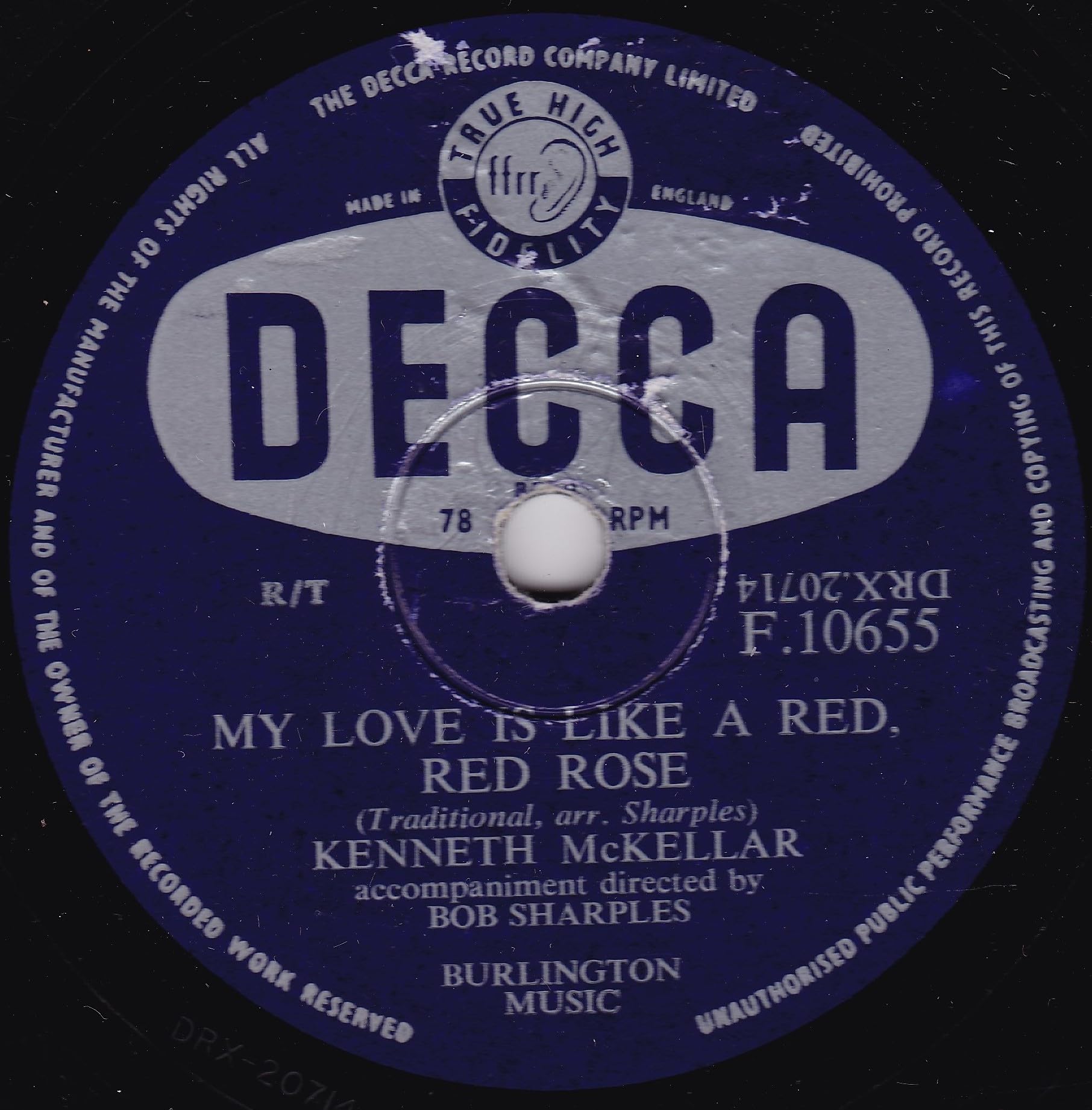 Kenneth McKellar ‎– My Ain Folk (Decca 1955) 10" 78RPM shellac single VG/-