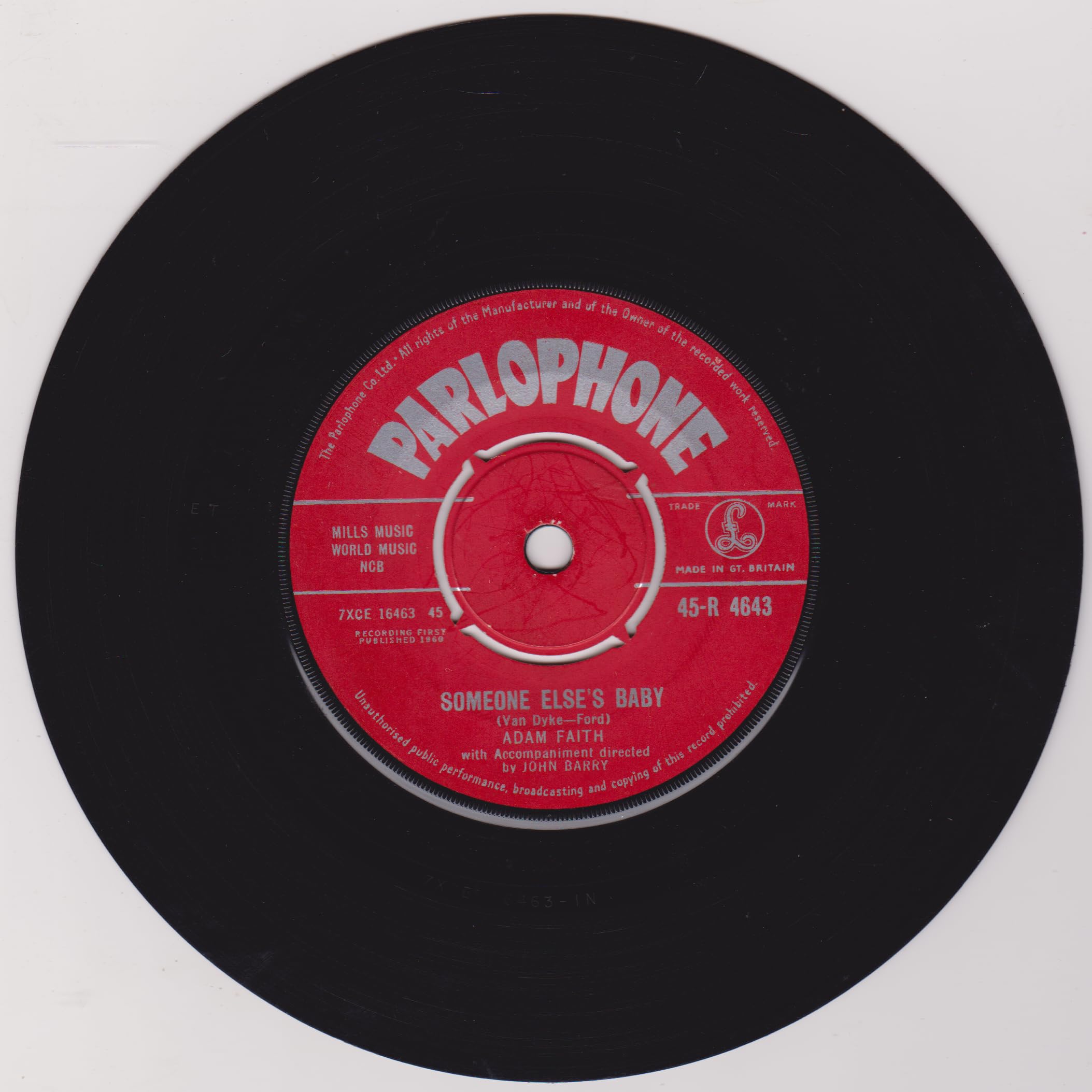 Adam Faith – Someone Else's Baby (Parlophone 1960) 7" vinyl single VG/-