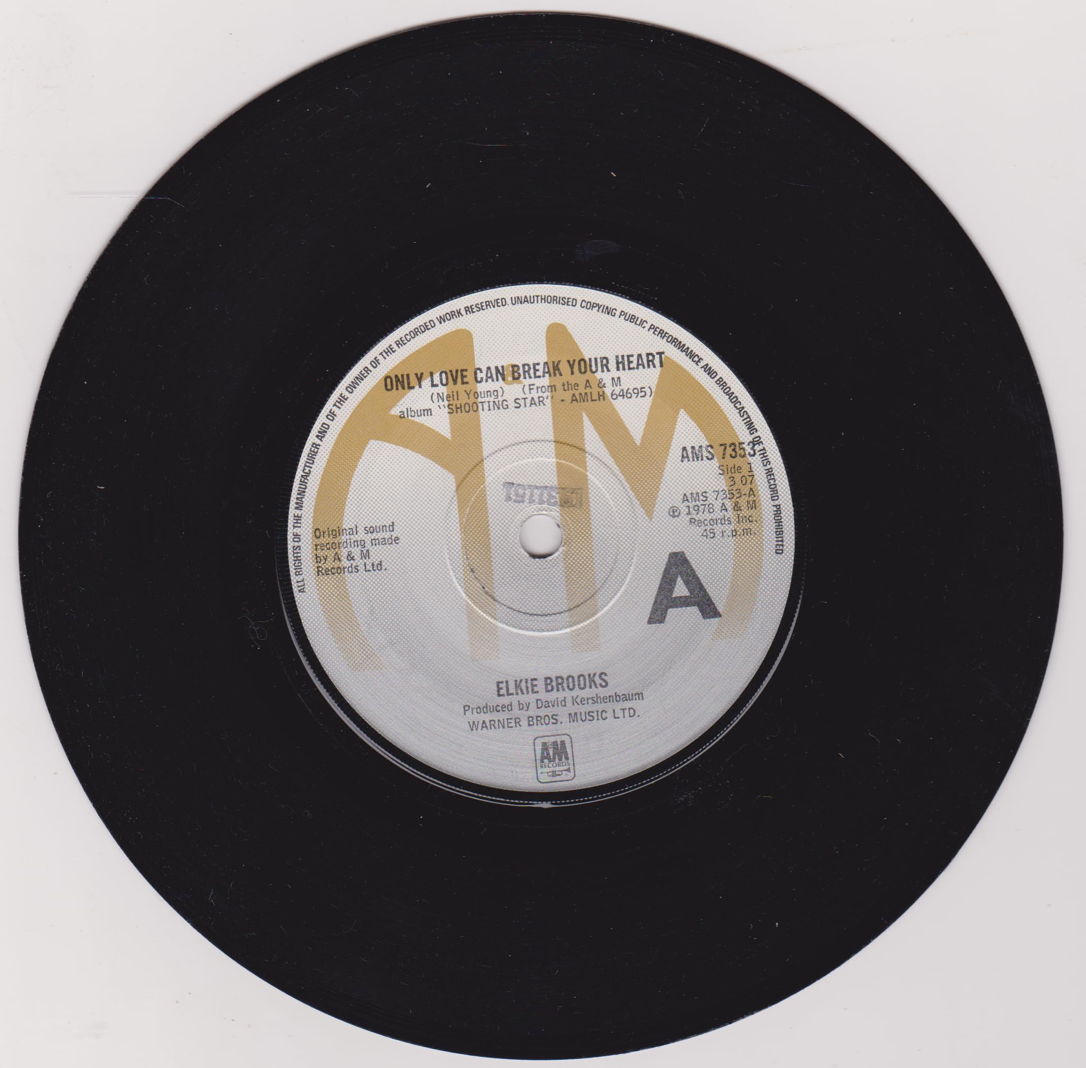 Elkie Brooks – Only Love Can Break Your Heart (A&M 1978) 7" vinyl single VG/VG