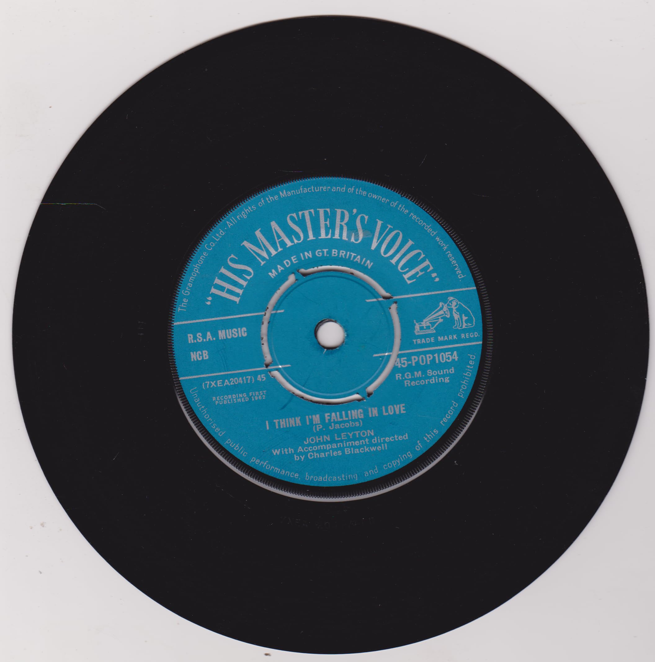 John Leyton – Down The River Nile (HMV 1962) 7" vinyl single VG/-
