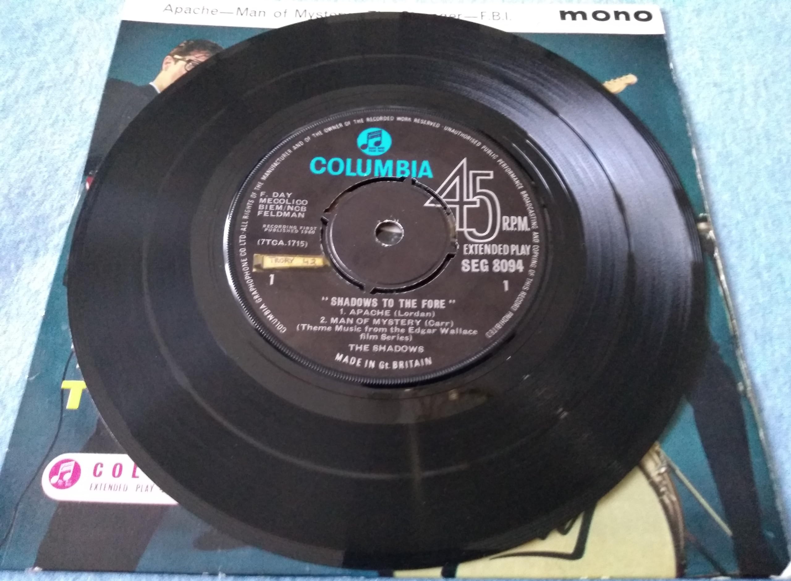 The Shadows - To The Fore (Columbia 7" vinyl EP VG/VG