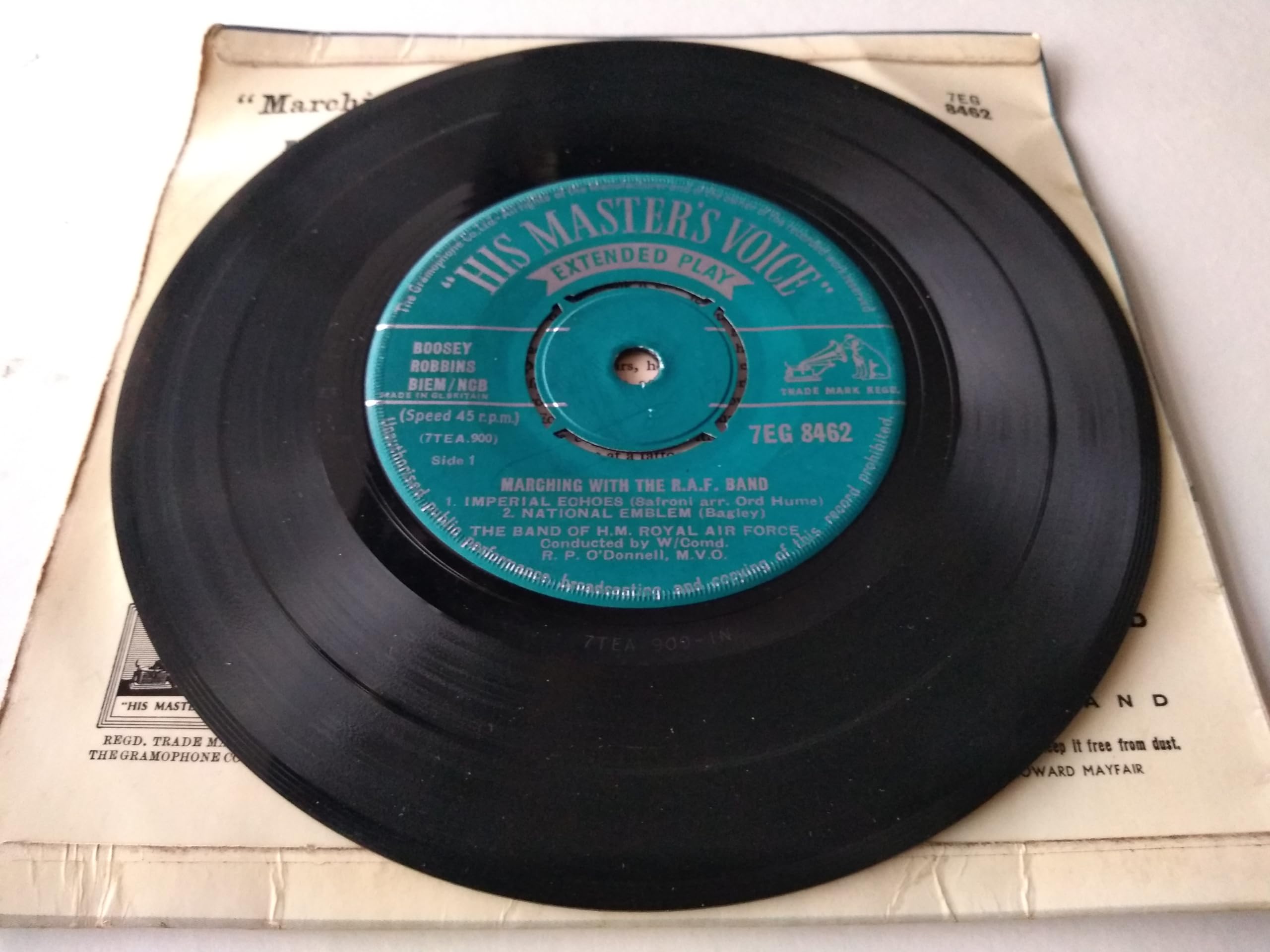 The Band Of H.M. Royal Air Force - Marching With The R.A.F. Band (HMV 1959) 7" vinyl EP VG/VG