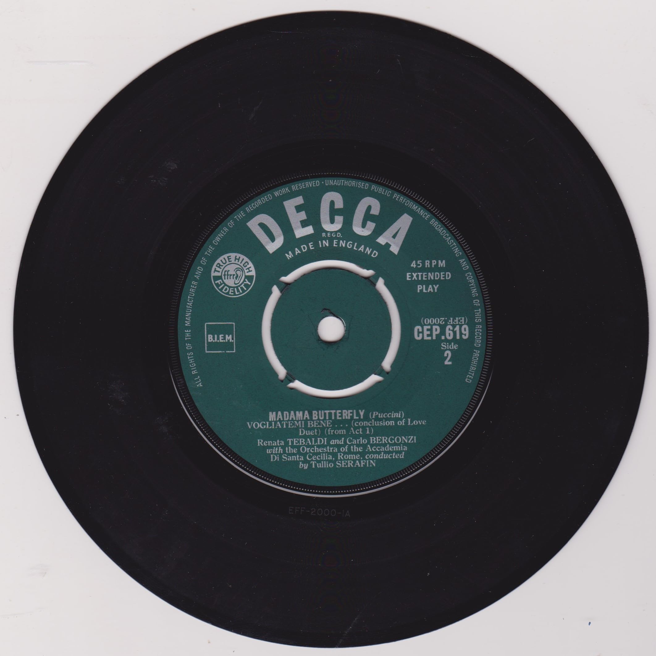 Puccini - Madama Butterfly Opera Highlights (Decca 1959) 7" vinyl EP VG/VG
