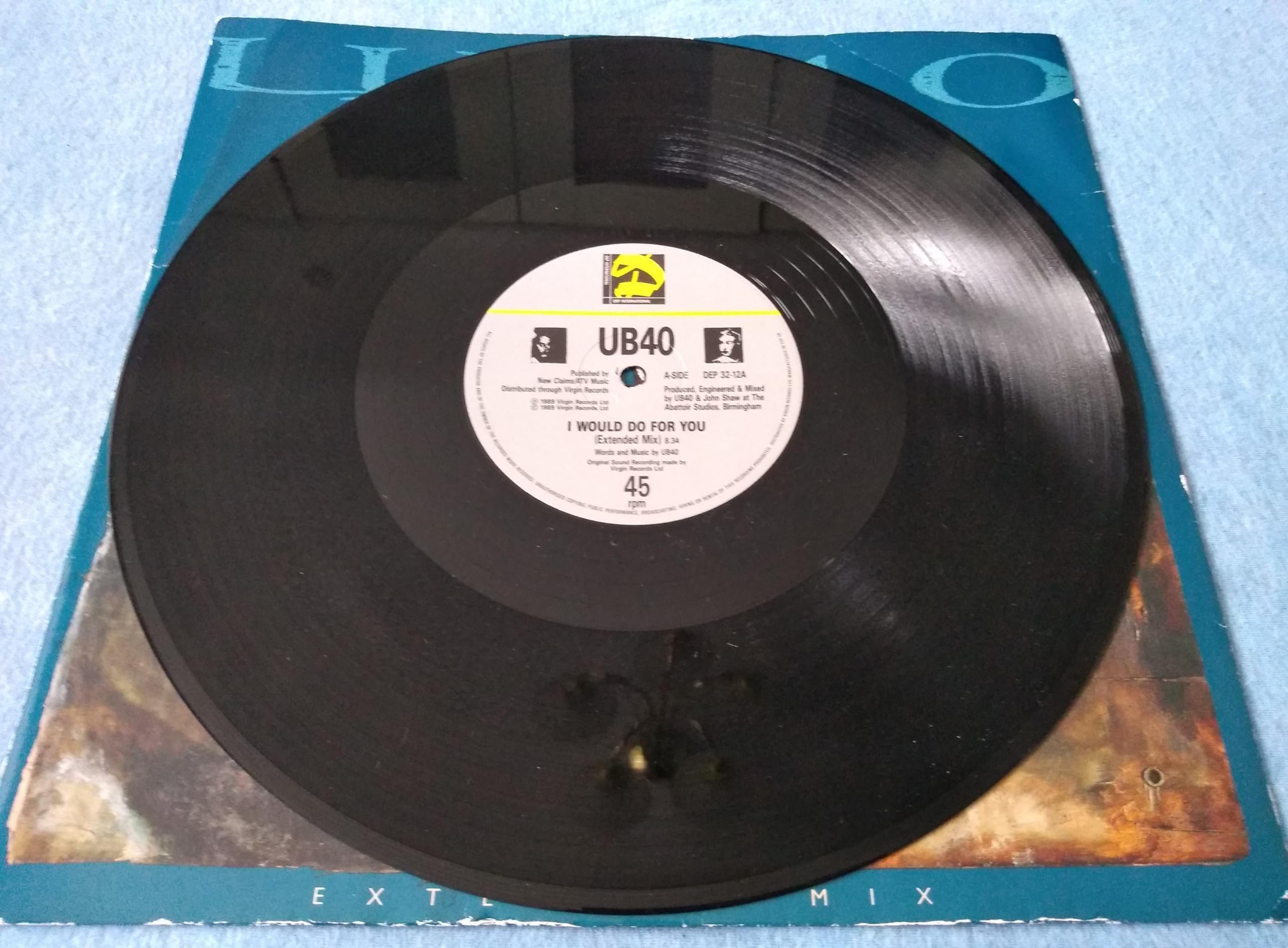 UB40 - I Would Do For You (Extended Mix) (DEP International 1989) 12" vinyl single VG/VG