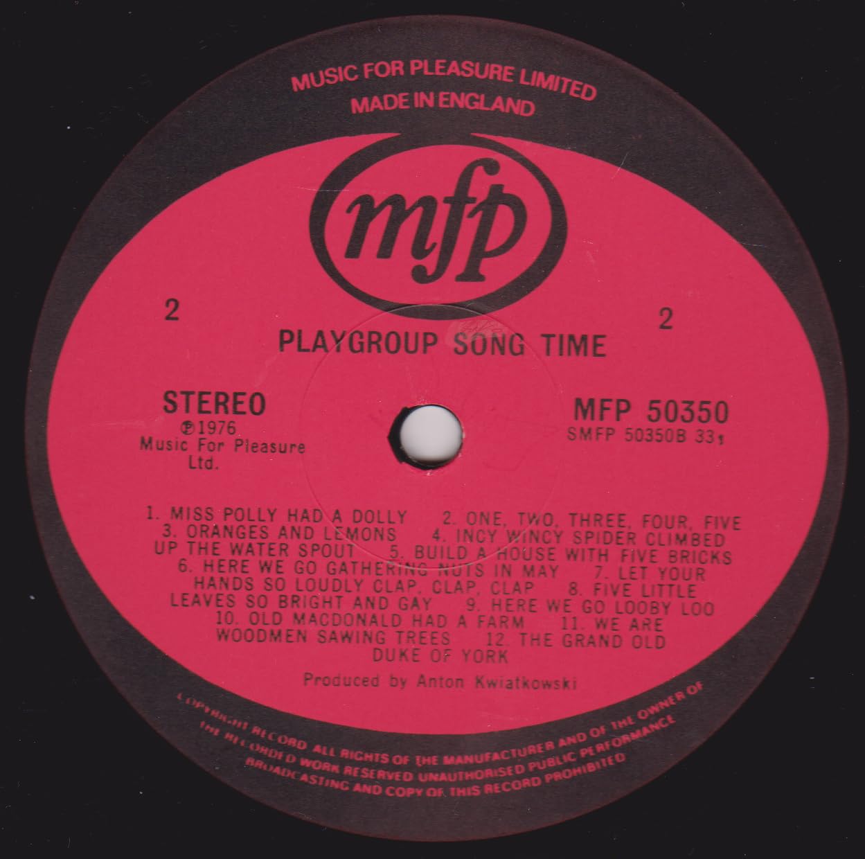 Leonard Pearcey And Mary Thomas ‎– Playgroup Song Time (EMI 1976) 12" vinyl LP VG/VG