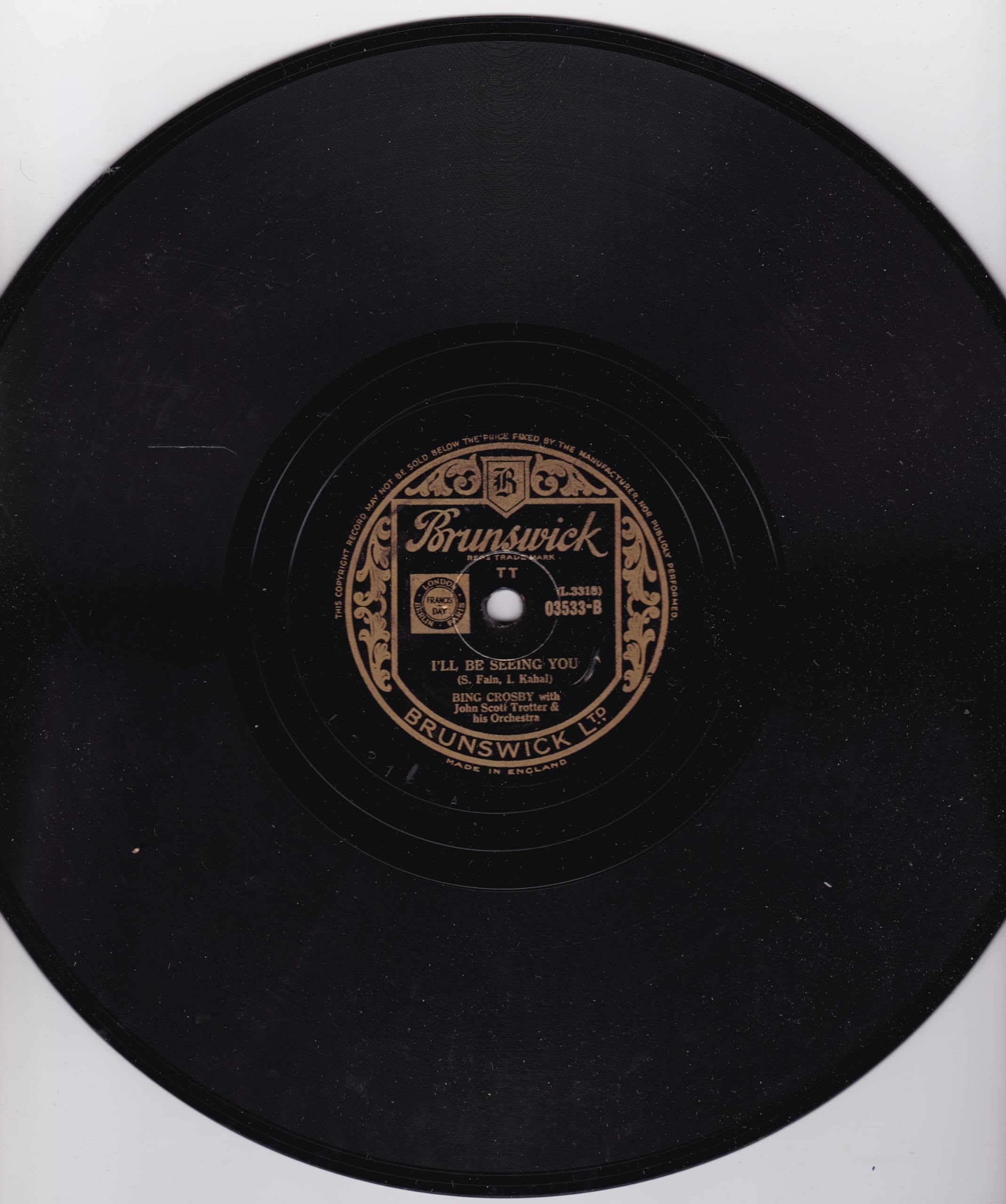 Bing Crosby ‎– Amor, Amor (Brunswick 1944) 10" 78RPM shellac single VG/-