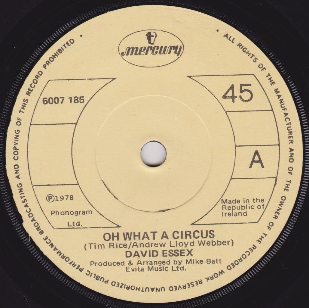 David Essex – Oh What A Circus (Mercury 1978) 7" vinyl single VG/- Ireland