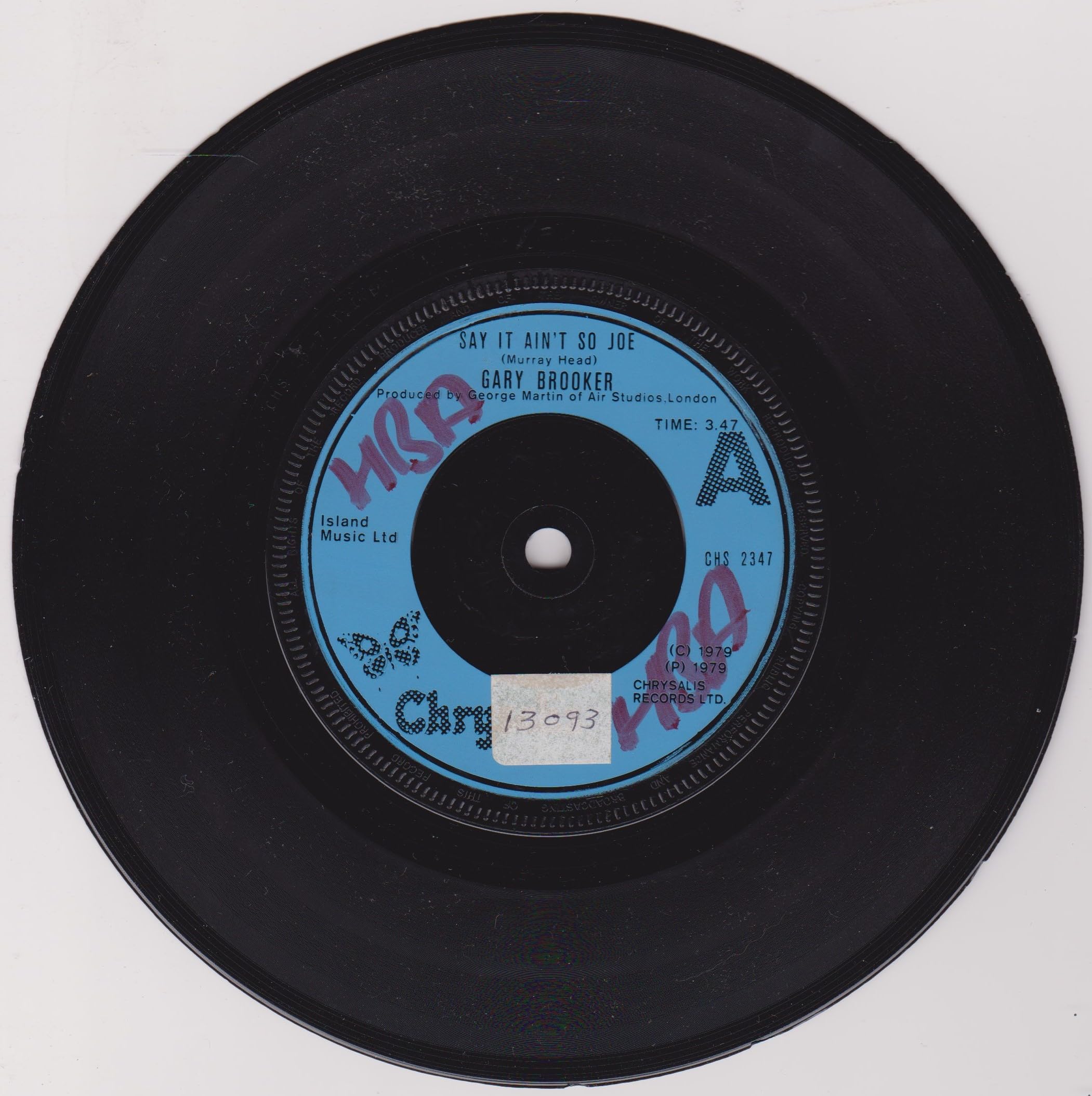 Gary Brooker - Say It Ain't So Joe (Chrysalis 1979) 7" vinyl P/S single VG/VG