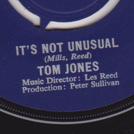 Tom Jones – It's Not Unusual (Decca, 1965) 7" vinyl single VG/-