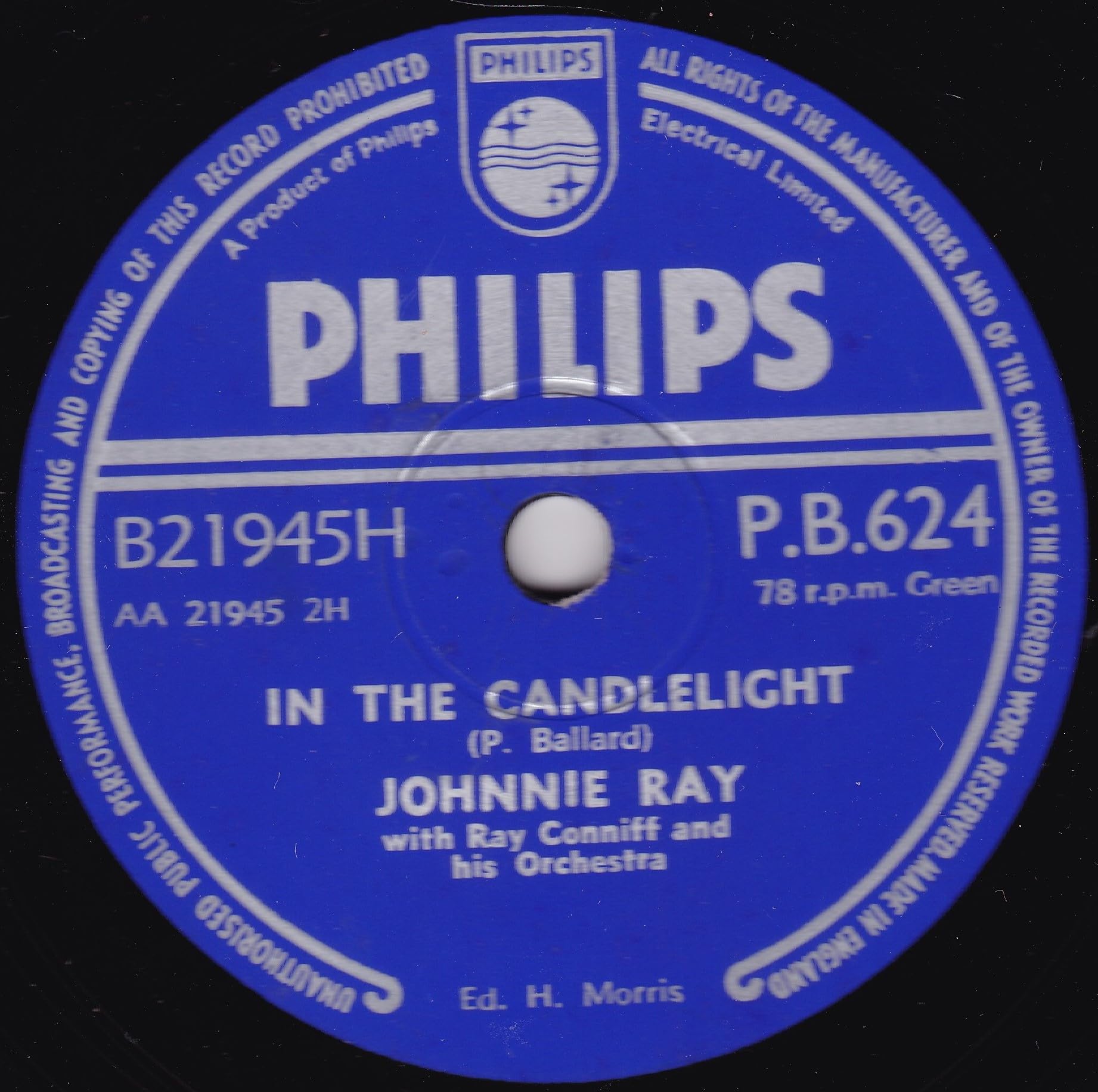 Johnnie Ray ‎– Just Walking In The Rain (Philips 1956) 10" 78RPM shellac single VG/VG
