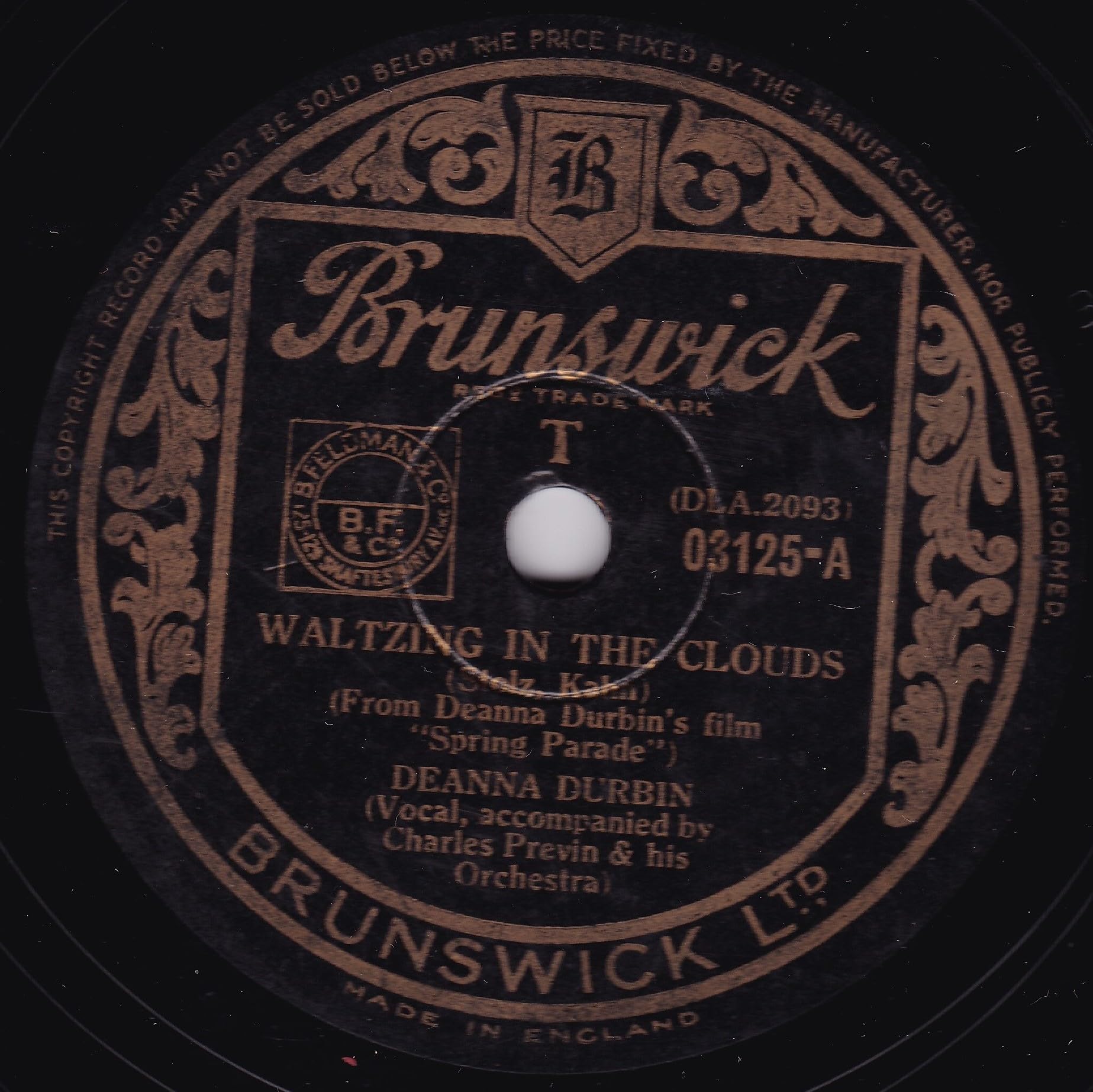 Deanna Durbin – Waltzing In The Clouds (Brunswick 1940) 10" 78RPM shellac single VG/-