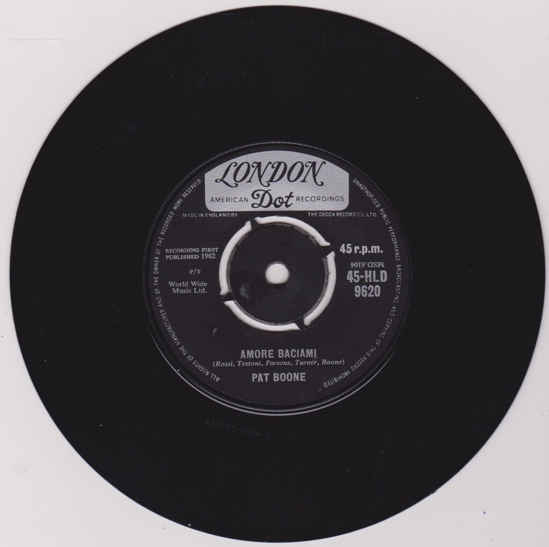 Pat Boone - The Main Attraction (London 1962) 7" vinyl single VG/-
