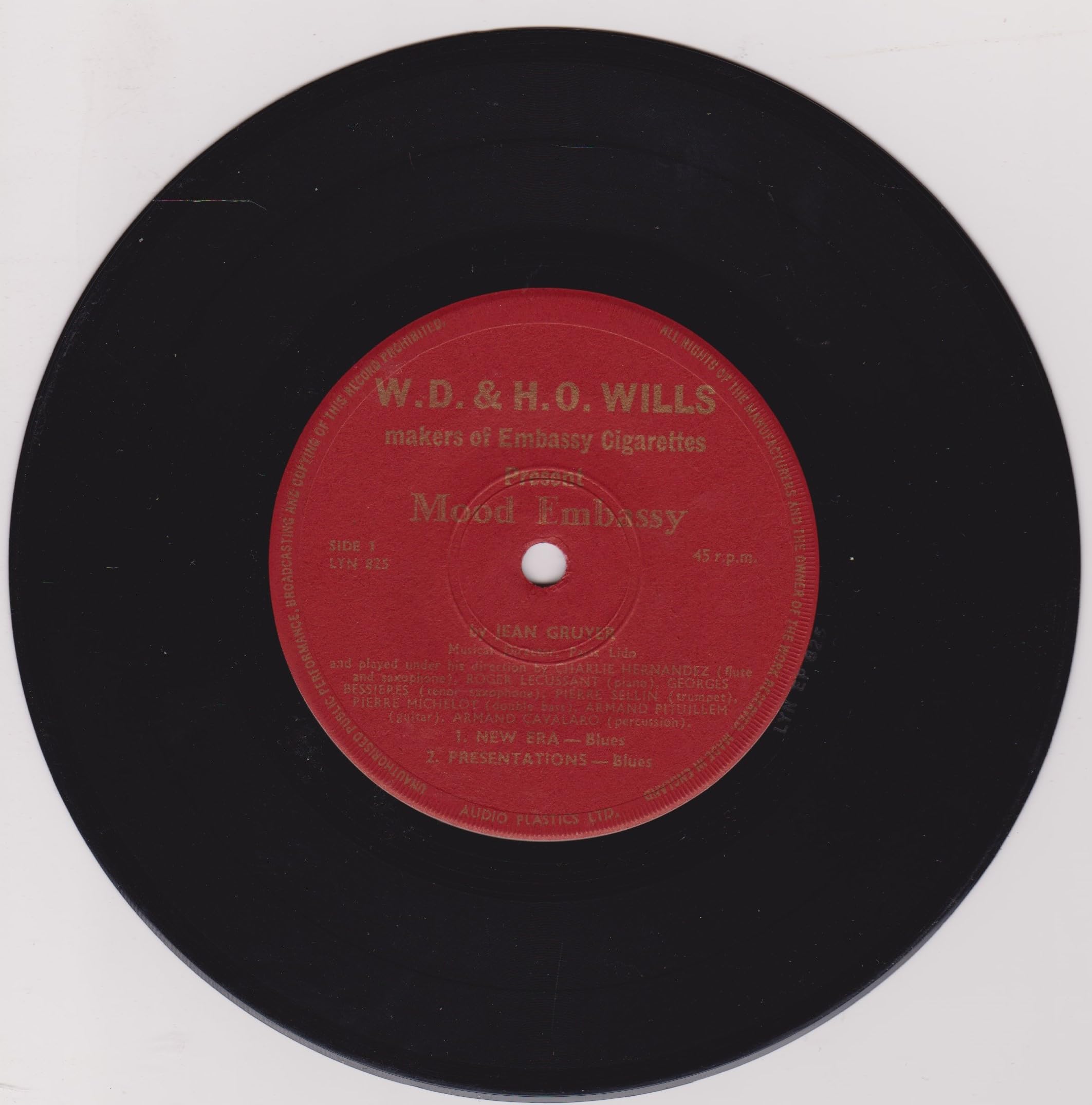Jean Gruyer ‎– Mood Embassy (W.D & H.O Wills 1965) 7" vinyl EP VG/VG