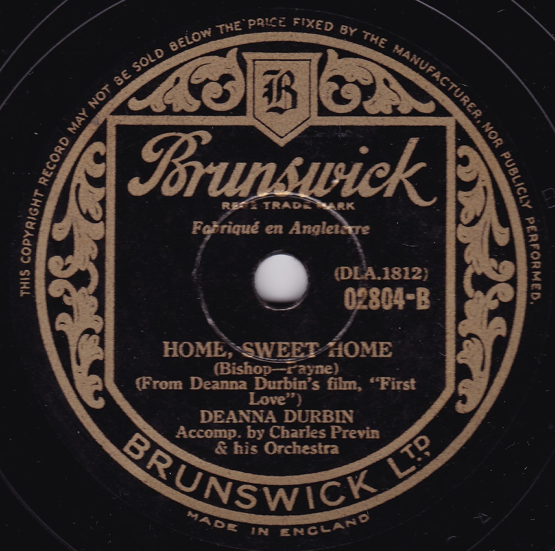 Deanna Durbin ‎– Alleluja (Brunswick 1940) 10" 78 RPM shellac single VG/-