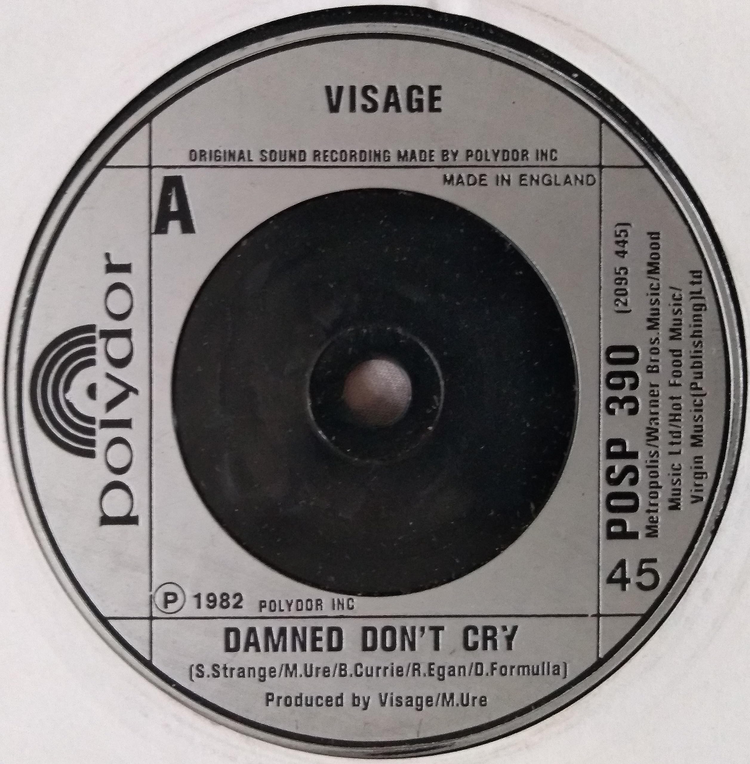 Visage – Damned Don't Cry (Polydor 1982) 7" vinyl single VG/-