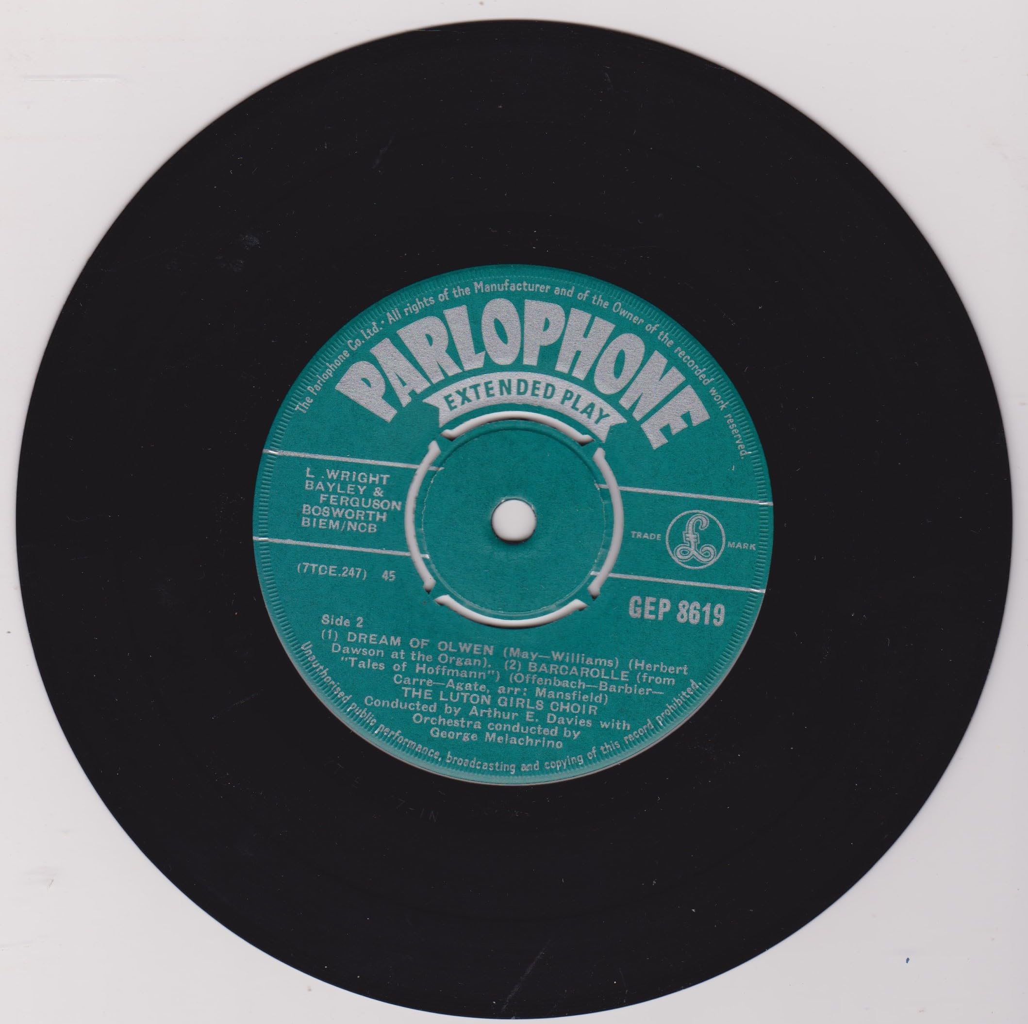 Luton Girls' Choir With Orchestra Conducted By George Melachrino ‎– Maidens In Melody (Parlophone 1957) 7" vinyl EP VG/VG
