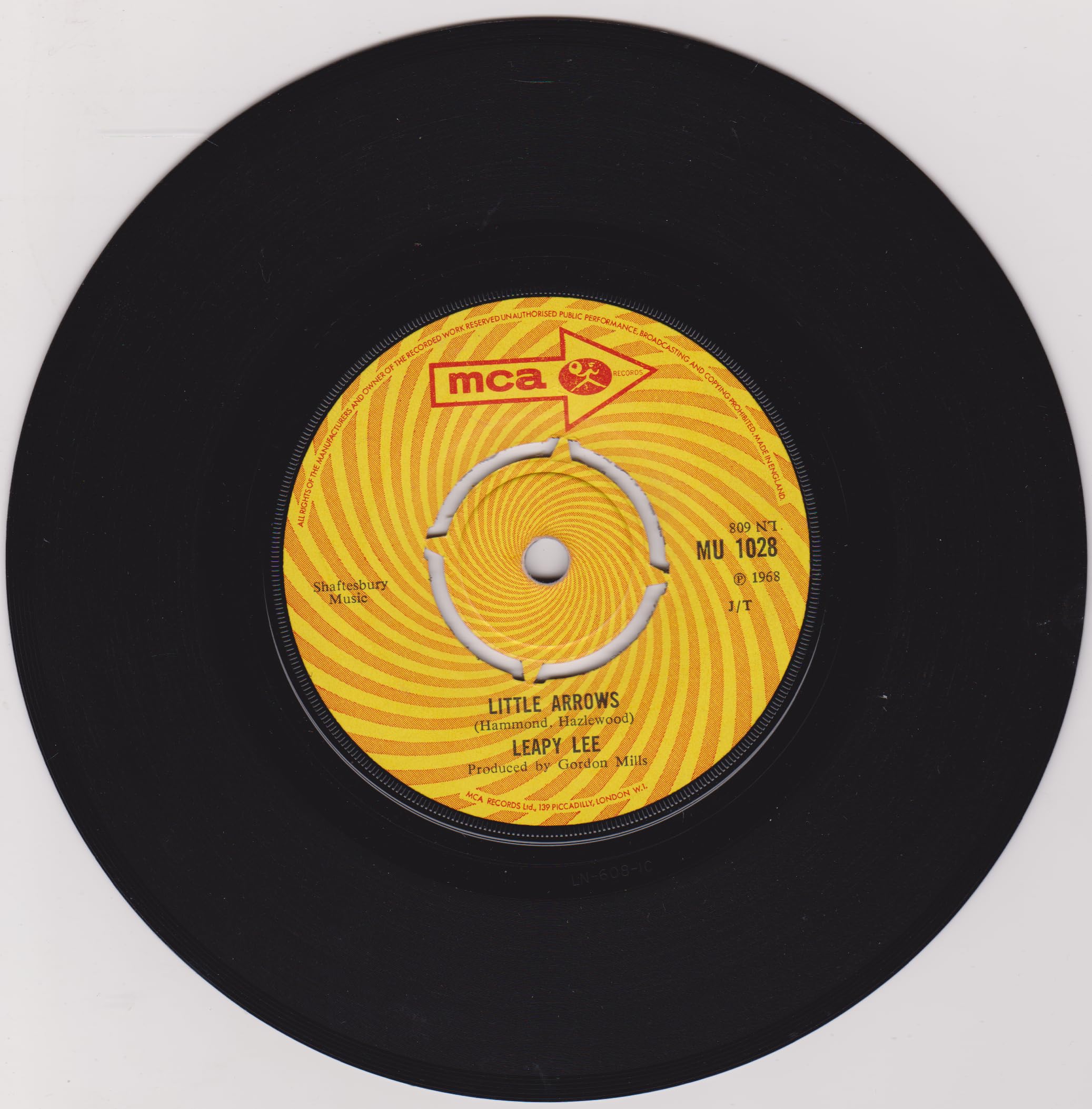 Leapy Lee – Little Arrows (MCA 1968) 7" vinyl single VG/-