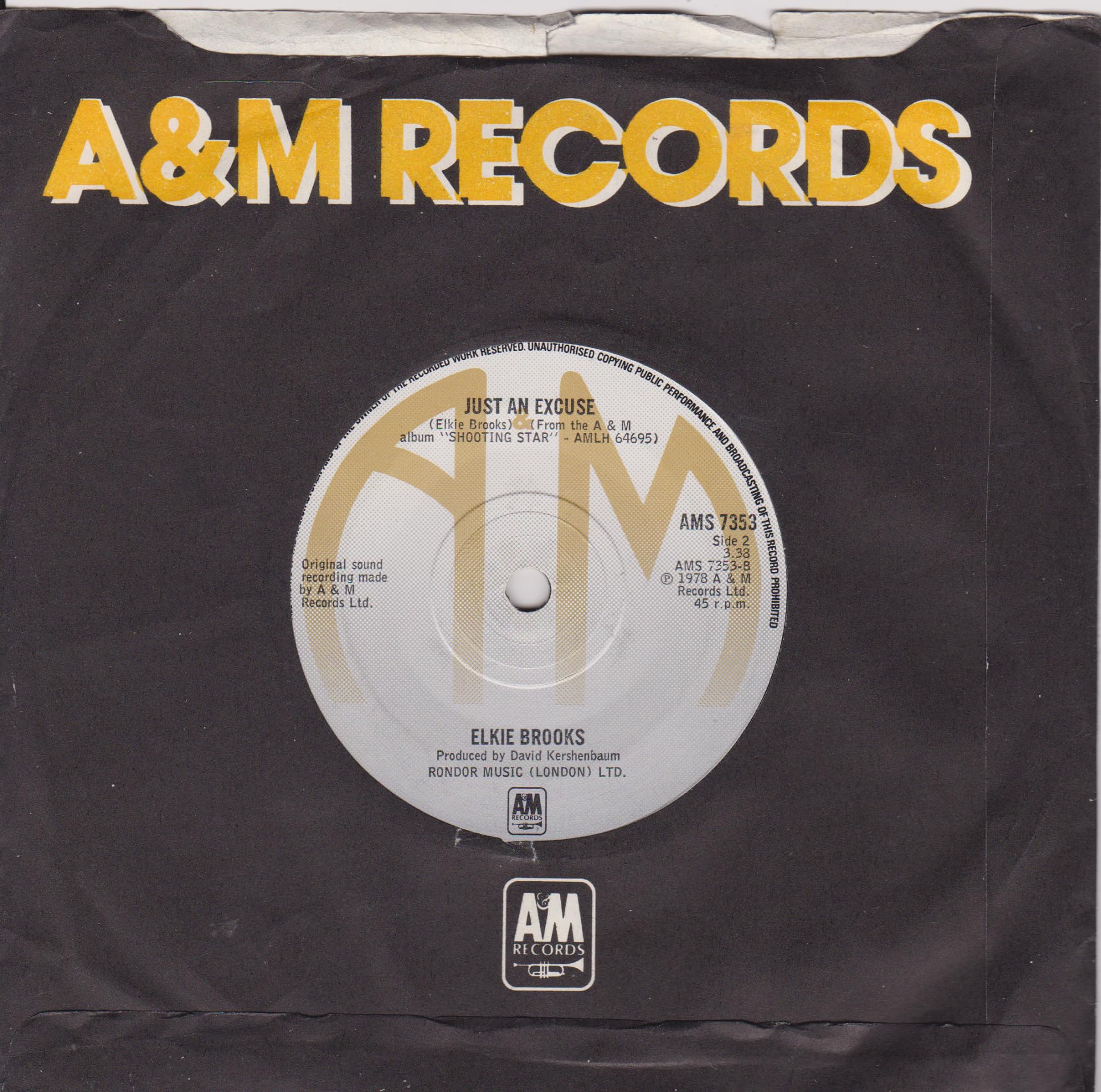 Elkie Brooks – Only Love Can Break Your Heart (A&M 1978) 7" vinyl single VG/VG