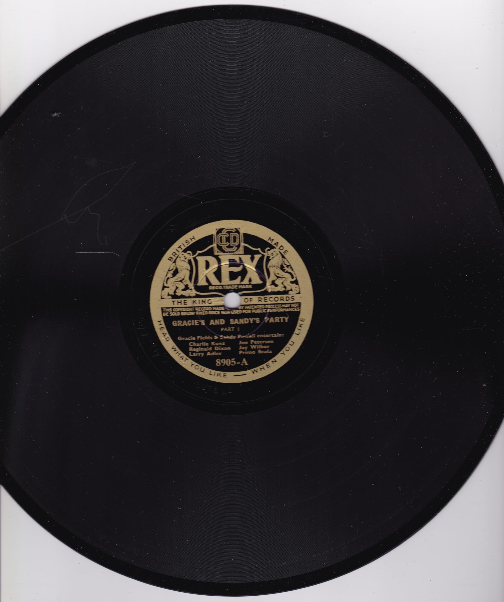Gracie Fields & Sandy Powell - Gracie's and Sandy's Party, Part 1 (Rex 1936) 10" 78RPM shellac single VG/-