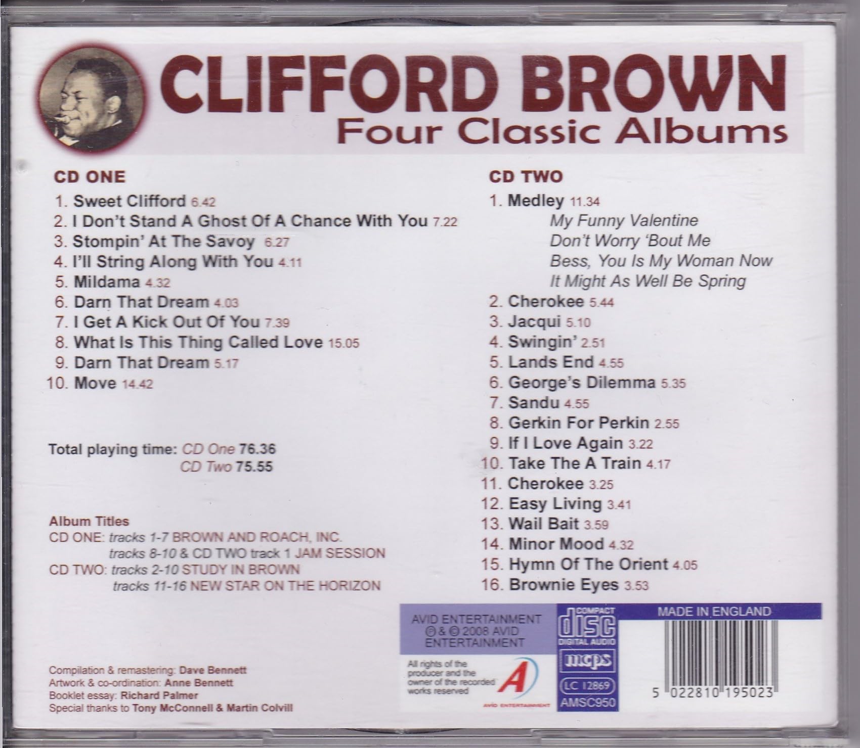 Clifford Brown ‎– Four Classic Albums 2xCD album