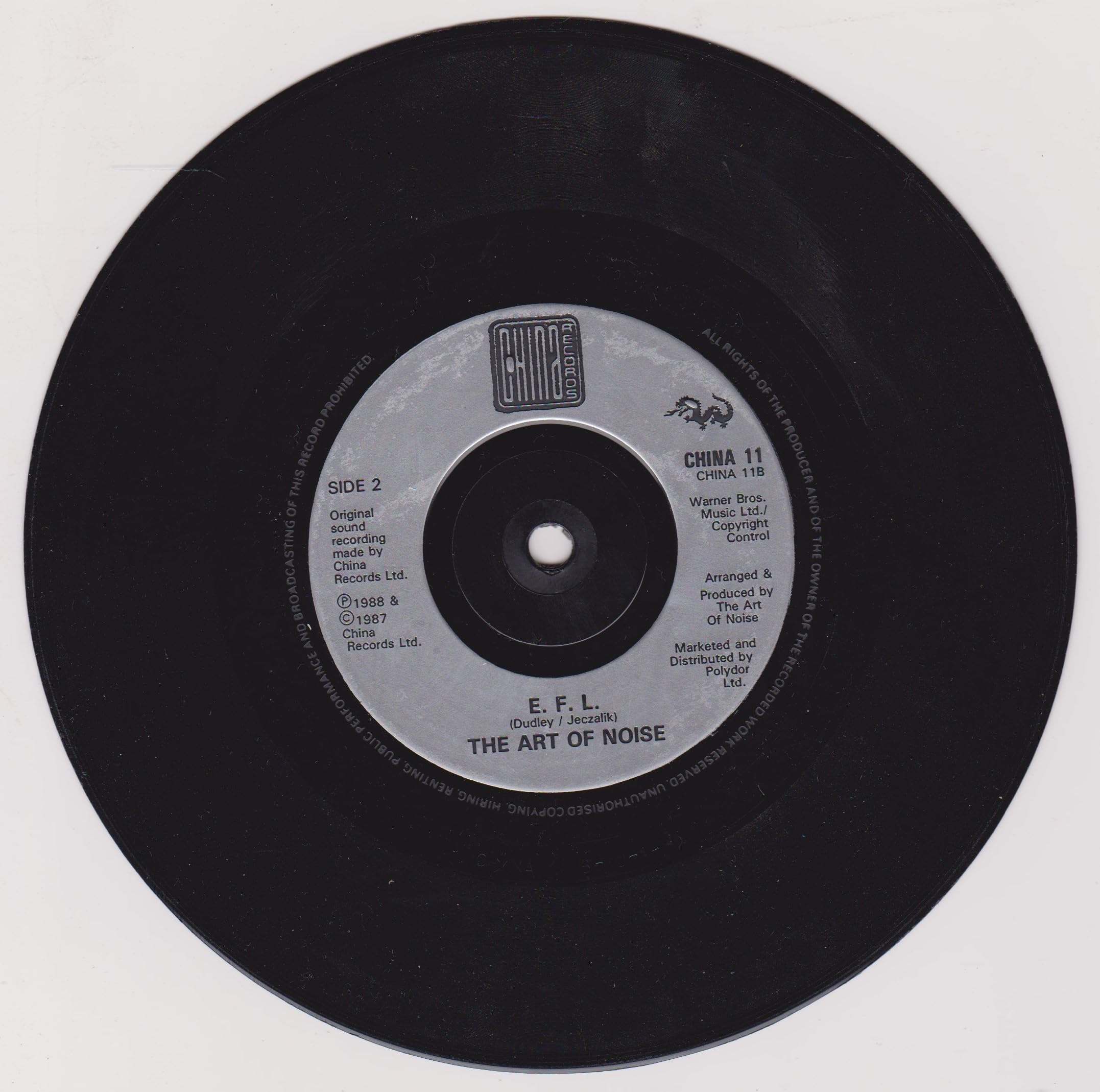 The Art of Noise featuring Tom Jones - Kiss (China 1988) 7" vinyl single VG/VG