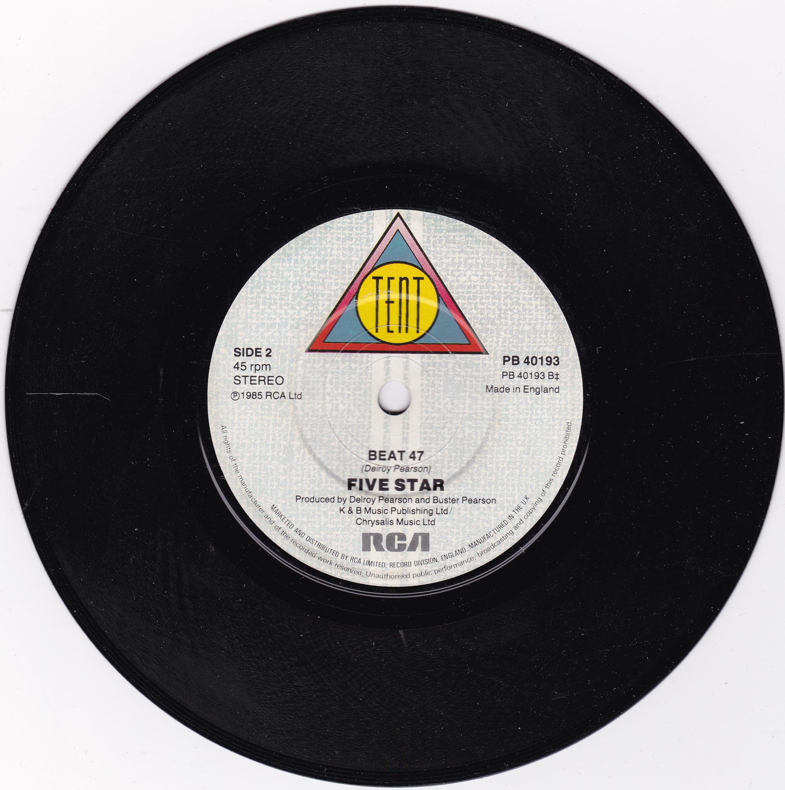 Five Star - Let Me Be The One (Tent 1985) 7" vinyl single VG/-