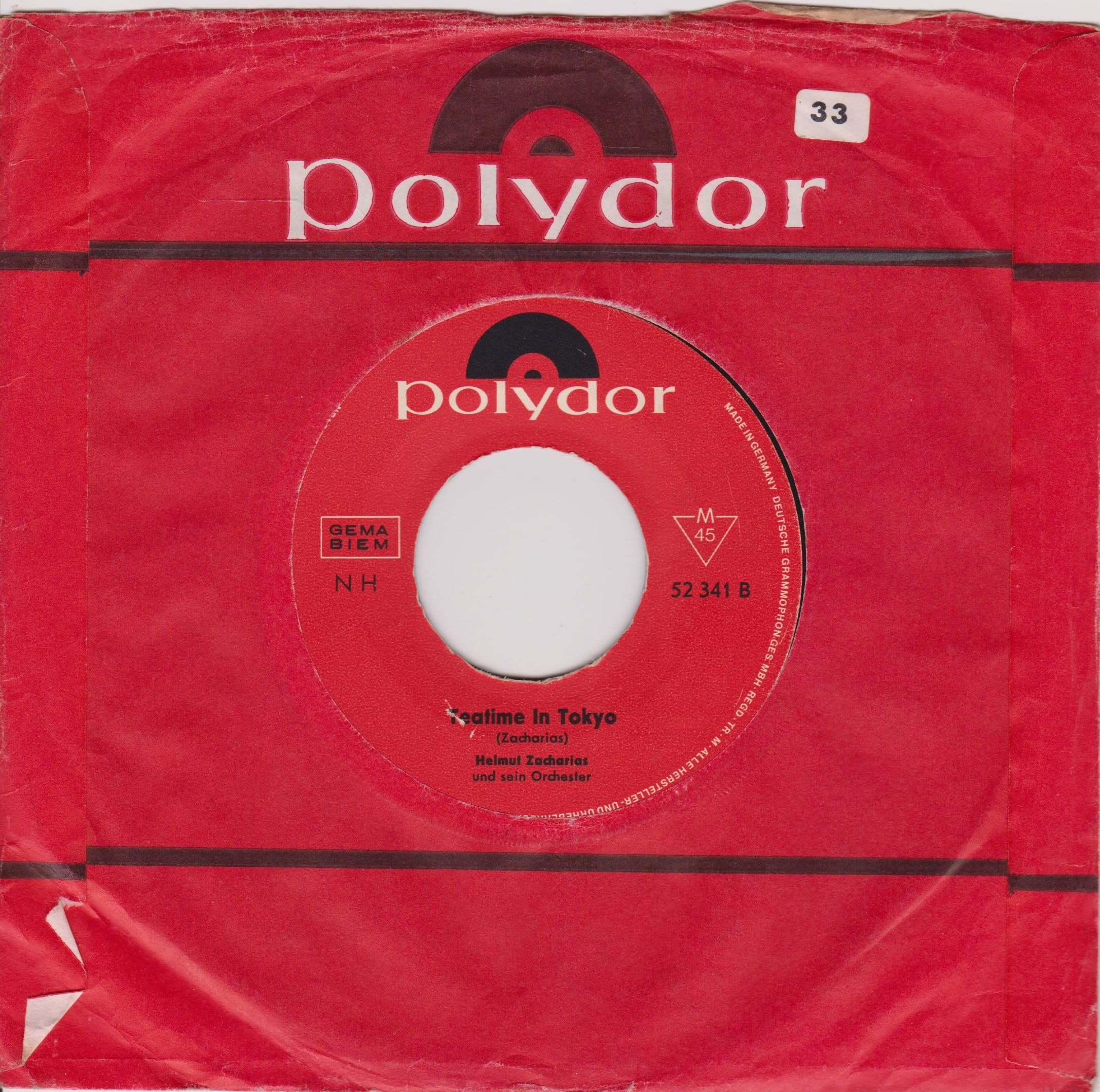 Helmut Zacharias Und Sein Orchester ‎– Tokyo-Melody (Polydor 1984) 7" vinyl single VG/- jukebox centre
