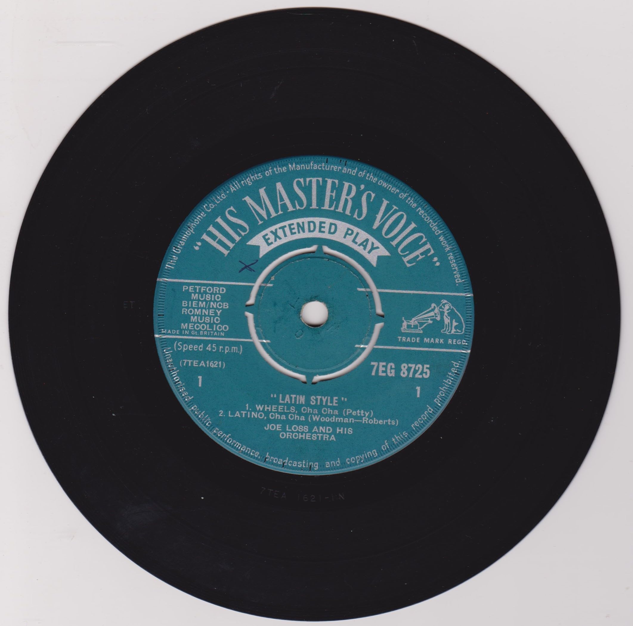 Joe Loss And His Orchestra ‎– Latin Style (HMV 1961) 7" vinyl EP VG/VG