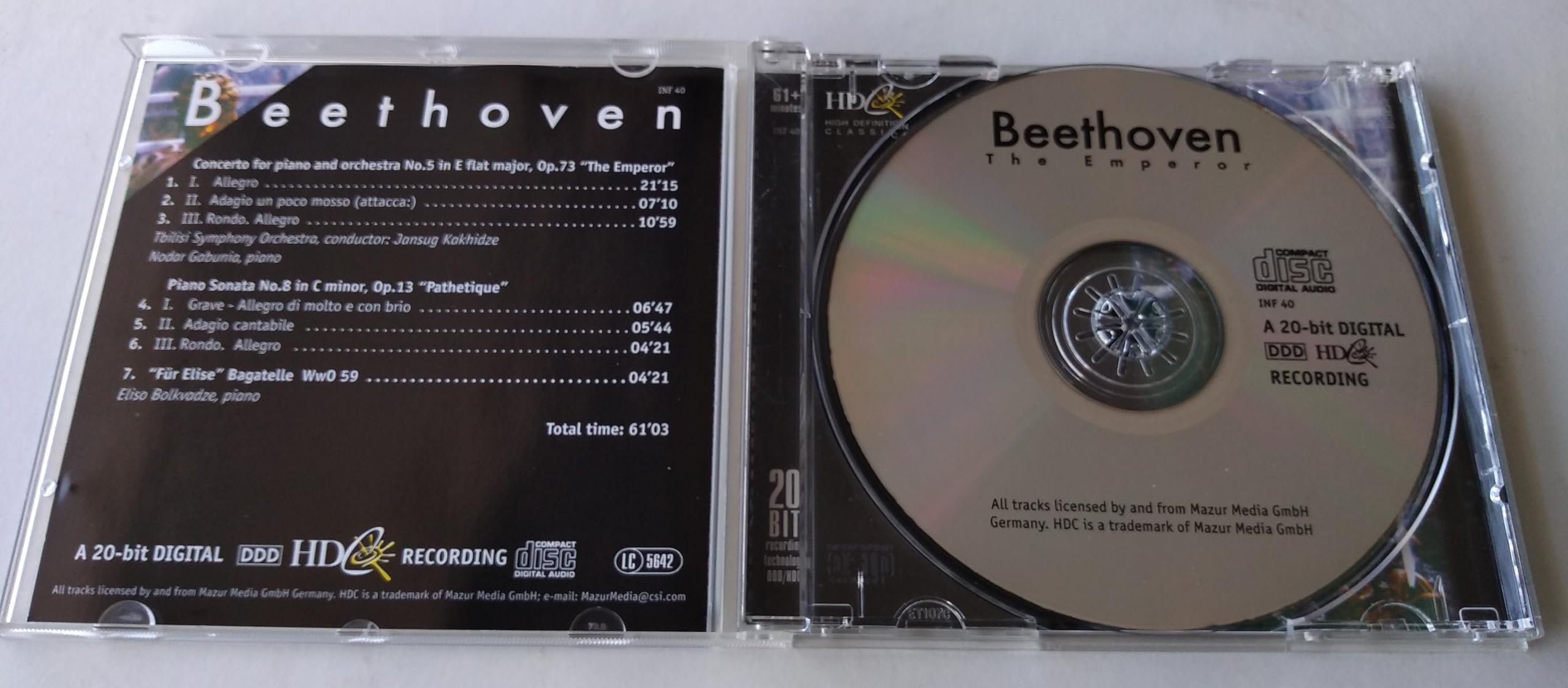 Beethoven - The Emperor CD album
