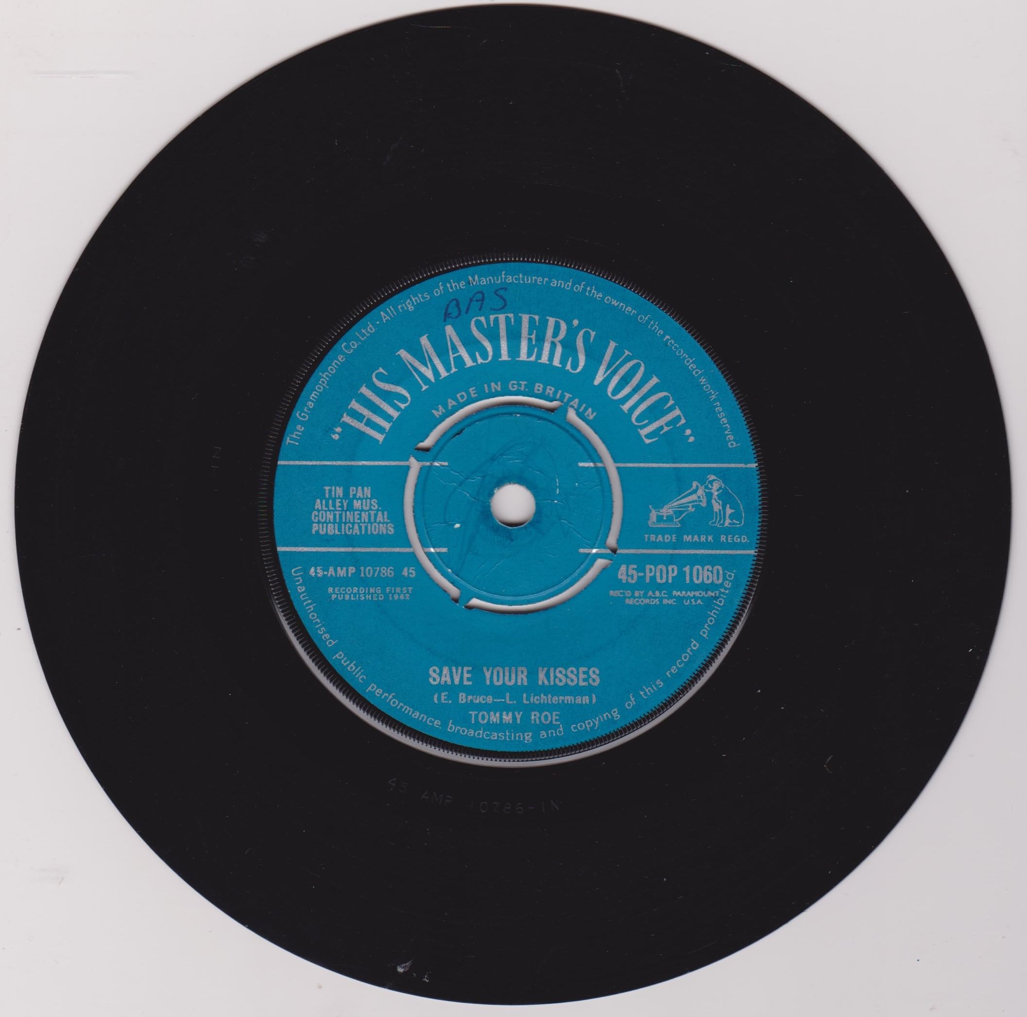 Tommy Roe ‎– Sheila (HMV 1962) 7" vinyl single VG/-