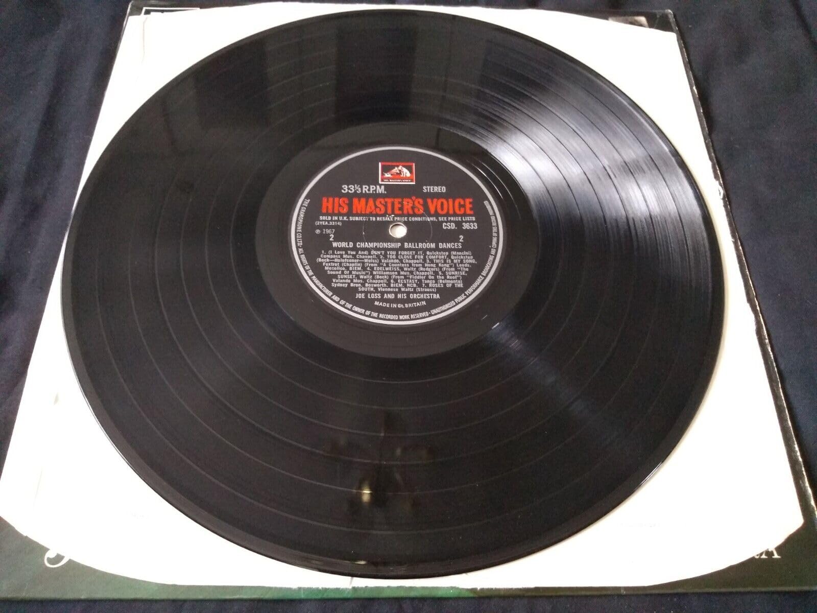 Joe Loss and his World Championship Ballroom Orchestra - World Championship Ballroom Dances (HMV 1967) 12" vinyl LP VG/VG