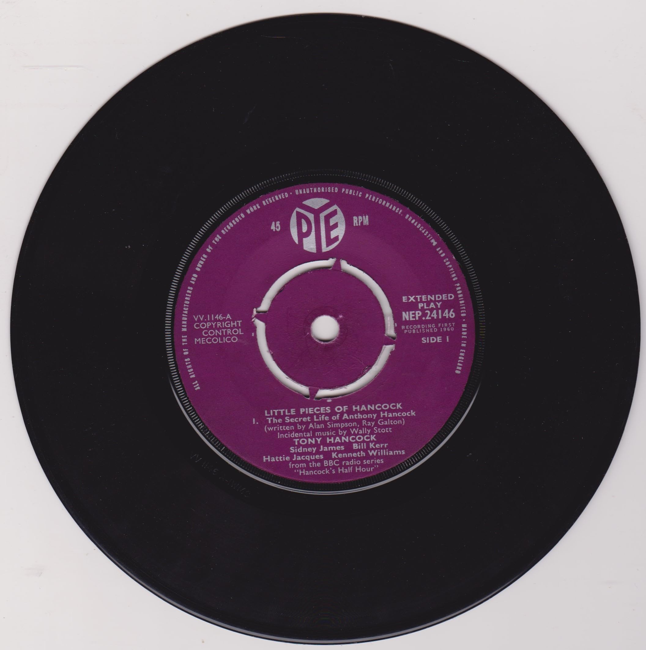 Tony Hancock - Little Pieces of Hancock (Pye 1960) 7" vinyl EP VG/G+