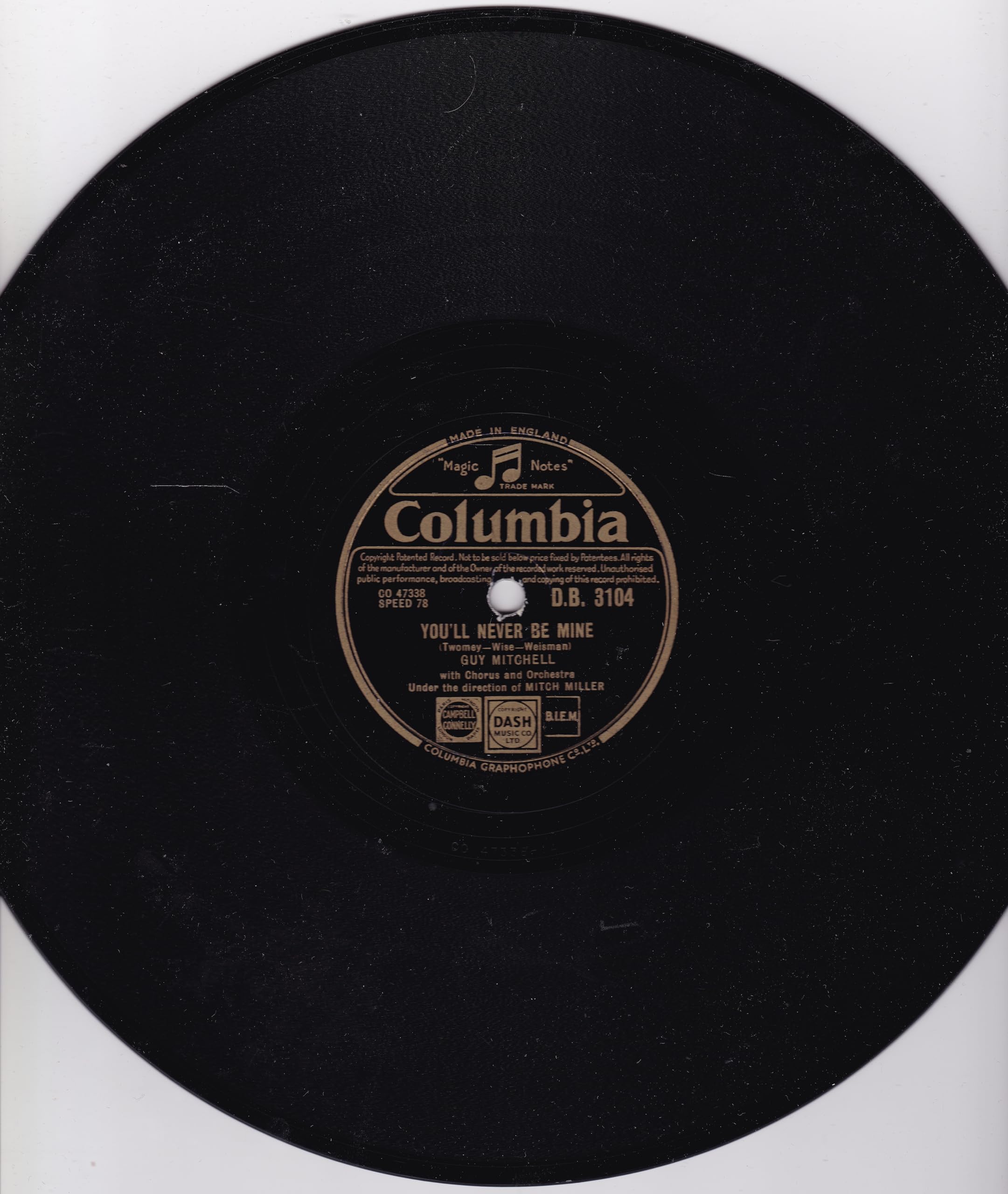 Guy Mitchell - The Day of Jubilo (Columbia 1952) 10" 78 RPM shellac single VG/-