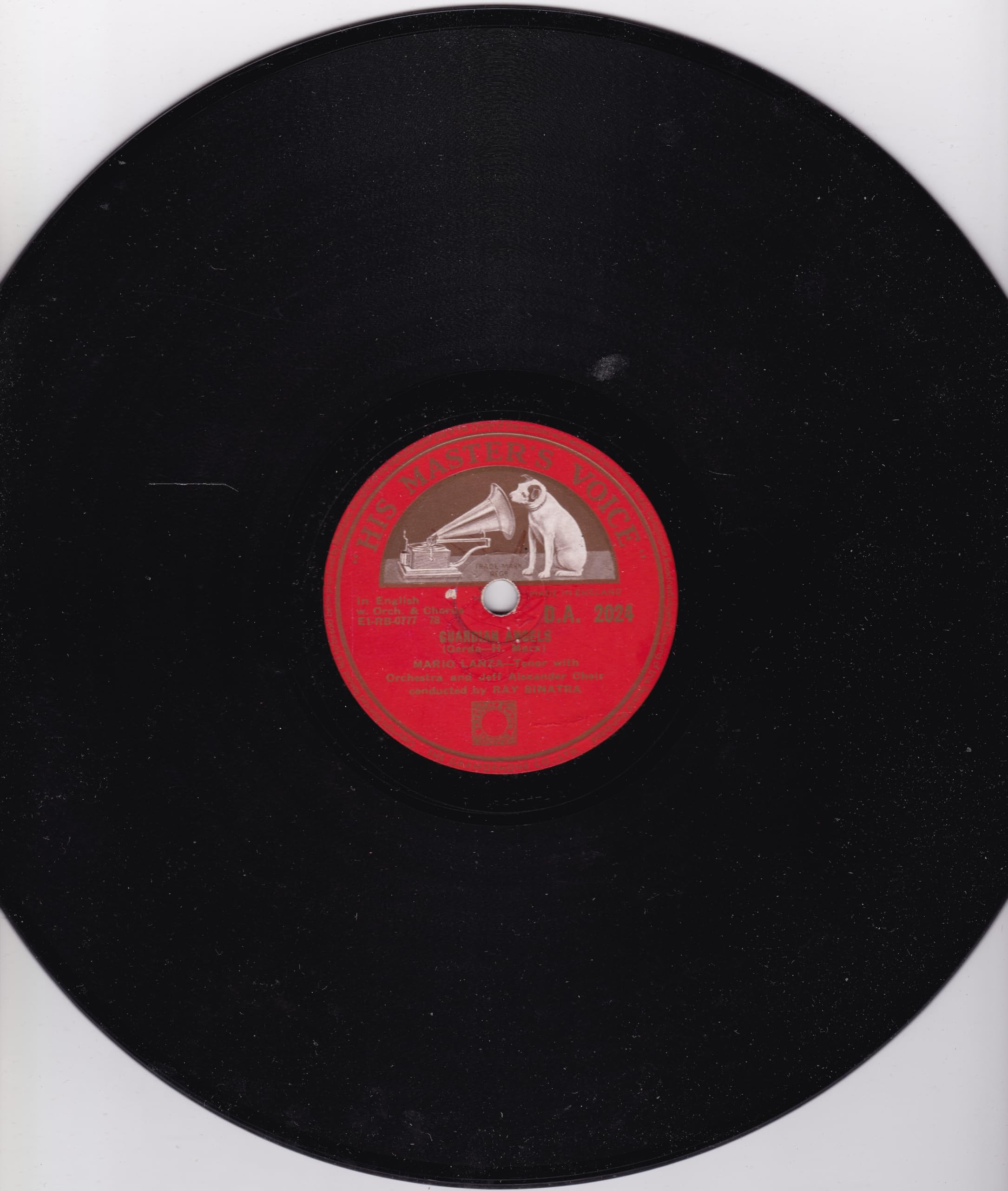 Mario Lanza ‎– The Lord's Prayer (HMV 1952) 10" 78RPM shellac single VG/-
