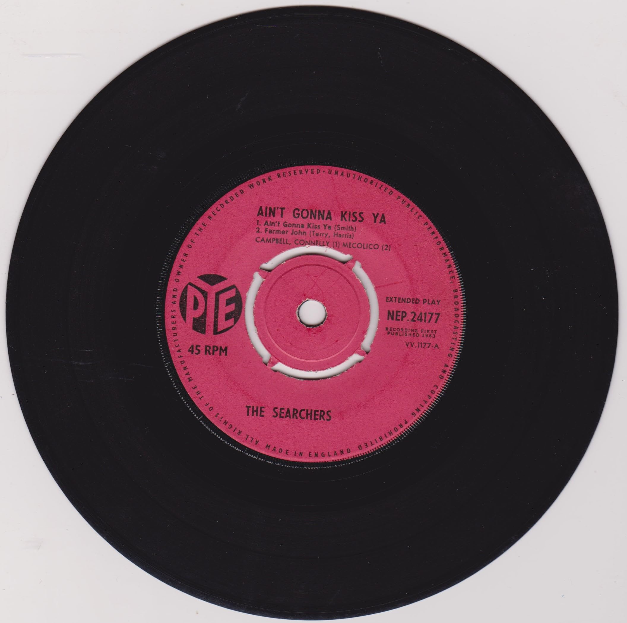 The Searchers ‎– Ain't Gonna Kiss Ya (Pye 1963) 7" vinyl EP VG/VG
