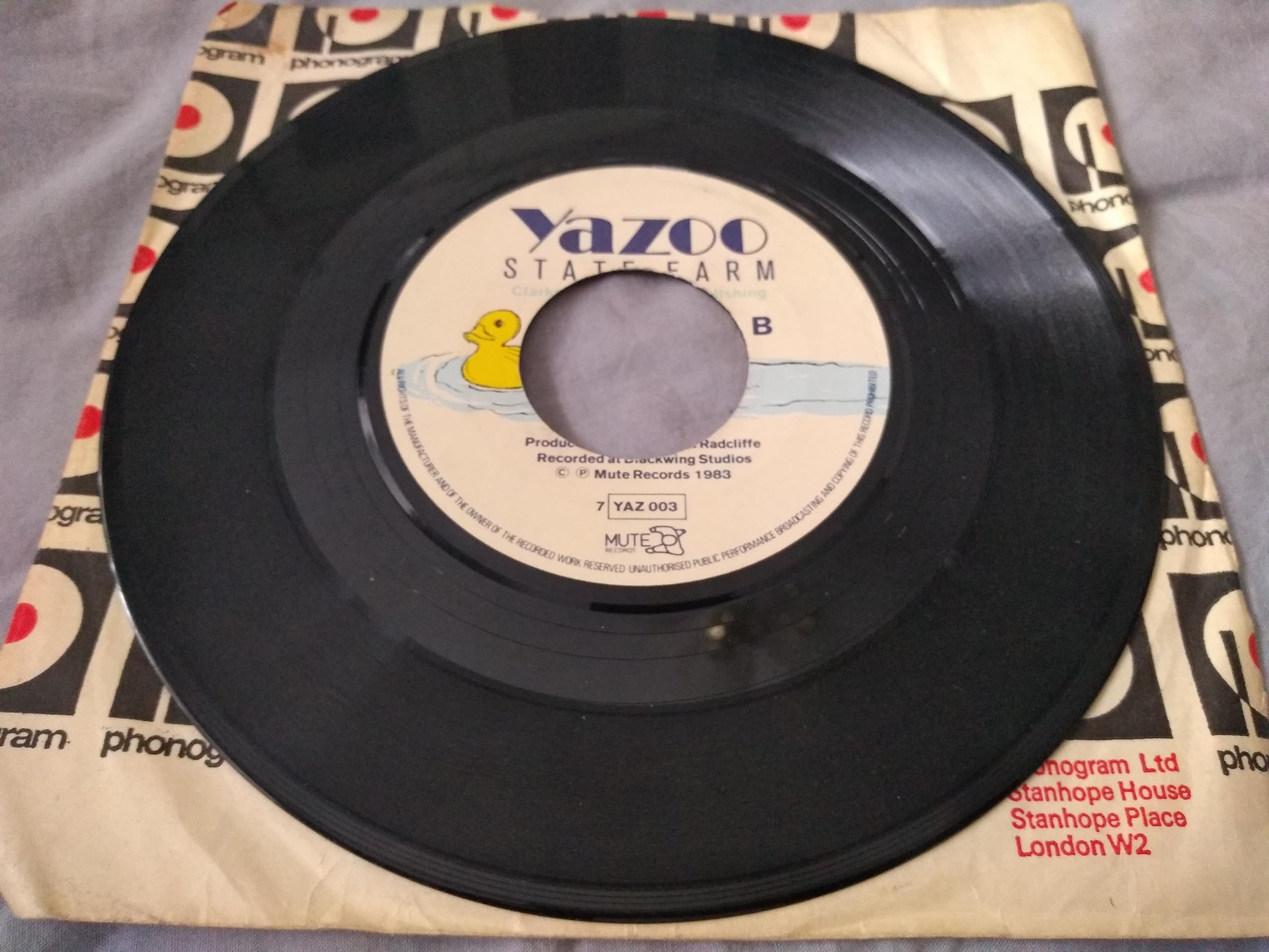 Yazoo – Nobody's Diary (Mute 1983) 7" vinyl single VG/- jukebox centre