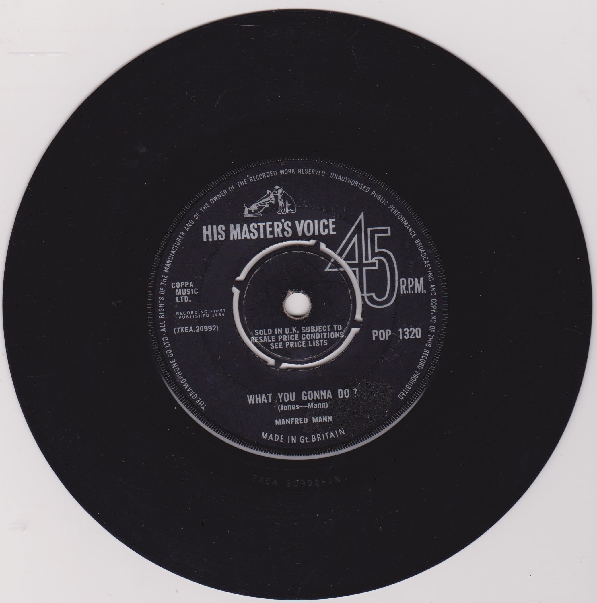 Manfred Mann ‎– Do Wah Diddy Diddy (HMV 1964) 7" vinyl single VG/-