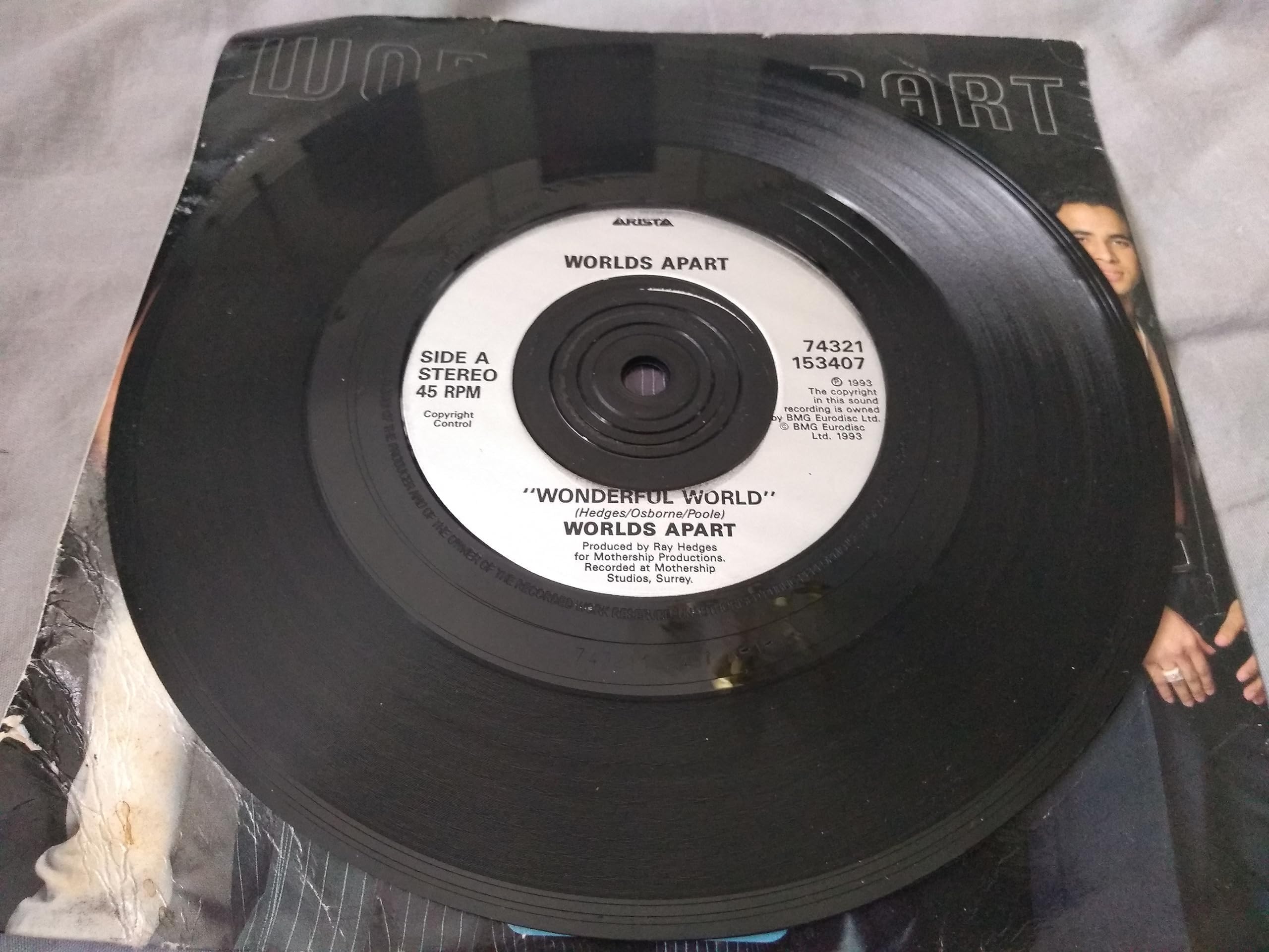 Worlds Apart - Wonderful World (Arista 1993) 7" vinyl single VG/VG