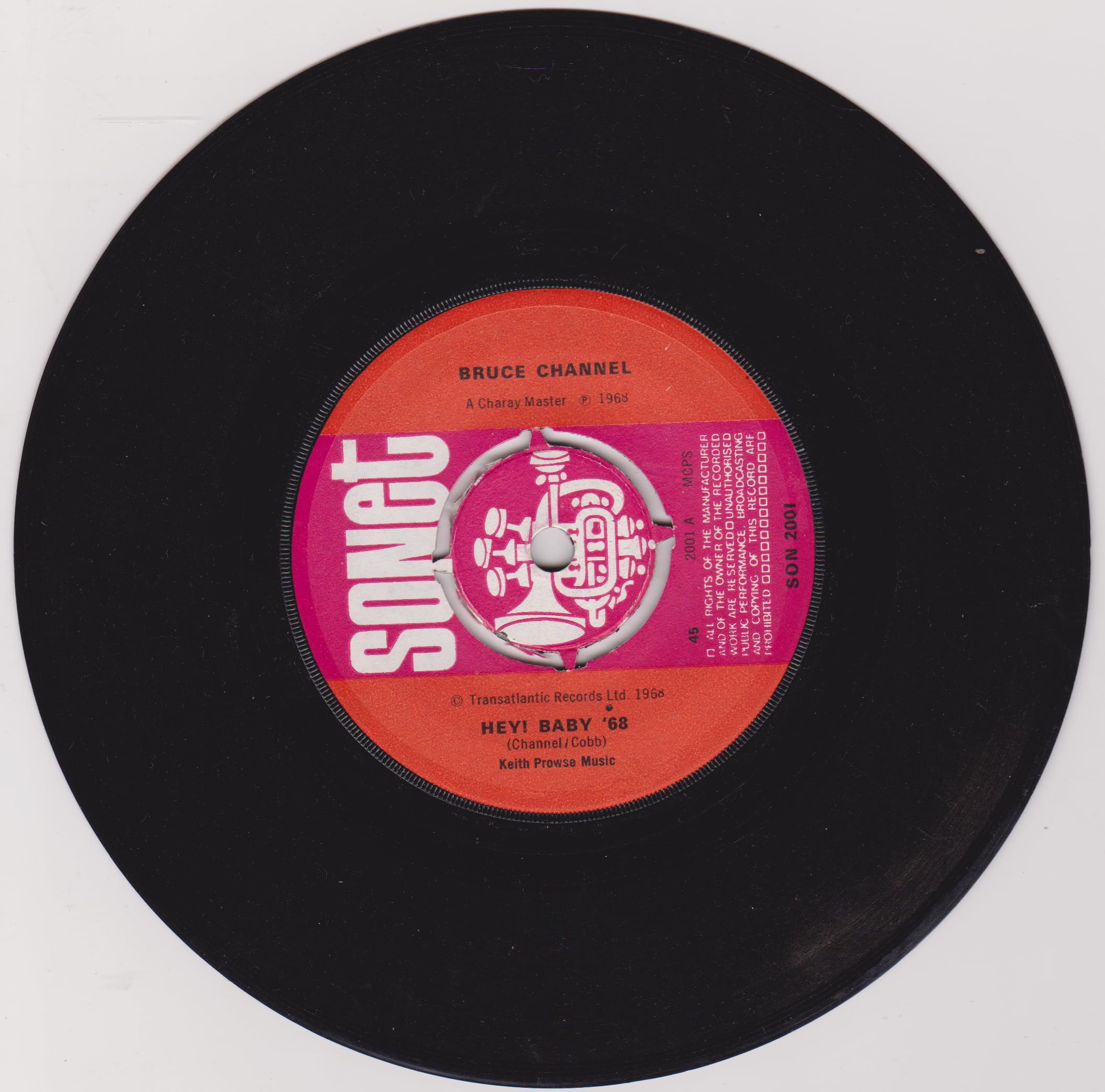 Bruce Channel - Hey! Baby '68 (Sonet 1968) 7" vinyl single VG/-