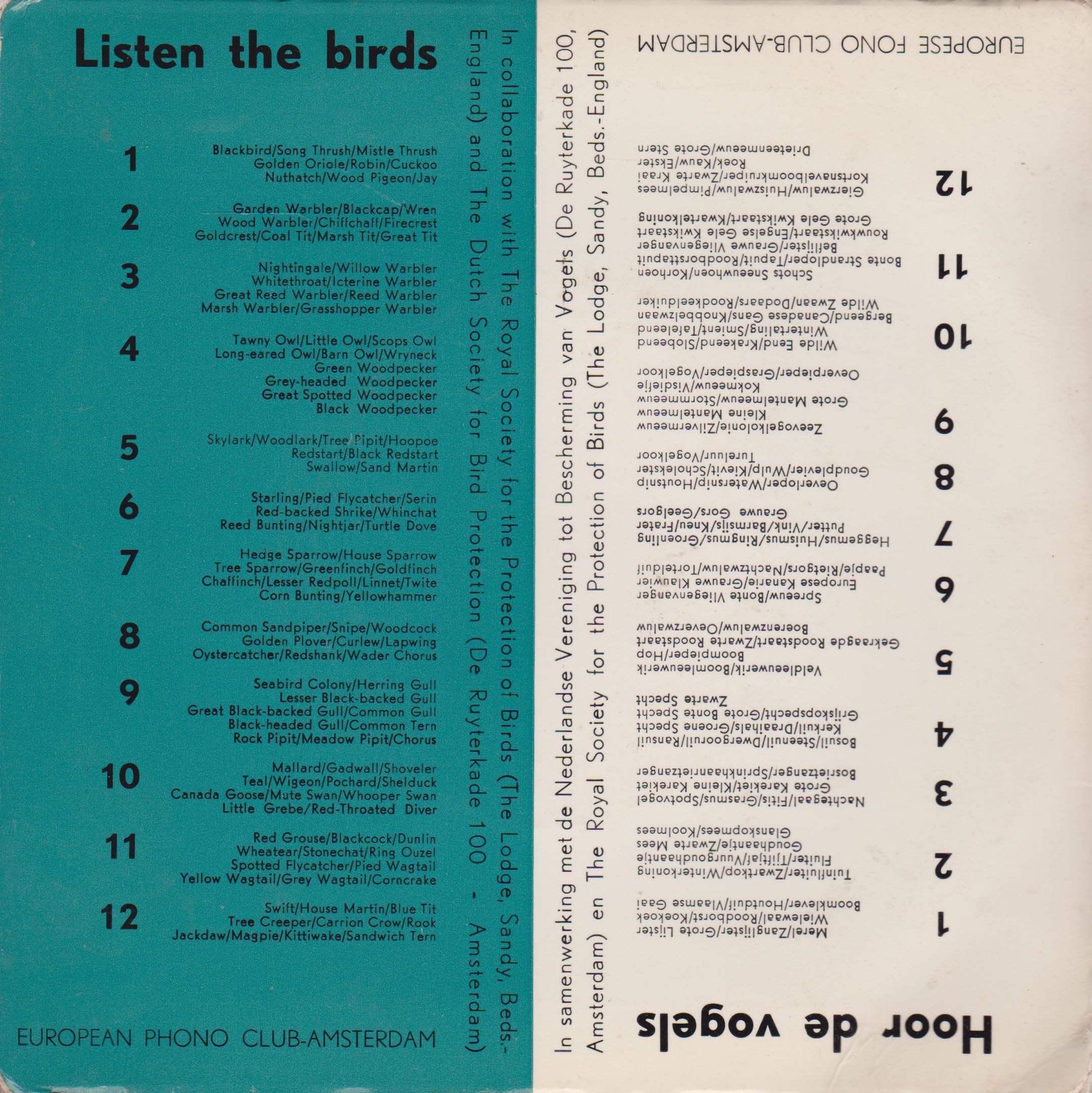 John Kirby - Listen to the Birds 9 (European Phono Club) 7" vinyl EP VG/VG