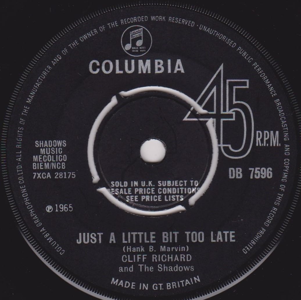 Cliff Richard & The Shadows ‎– On My Word (Columbia 1965) 7" vinyl single VG/-