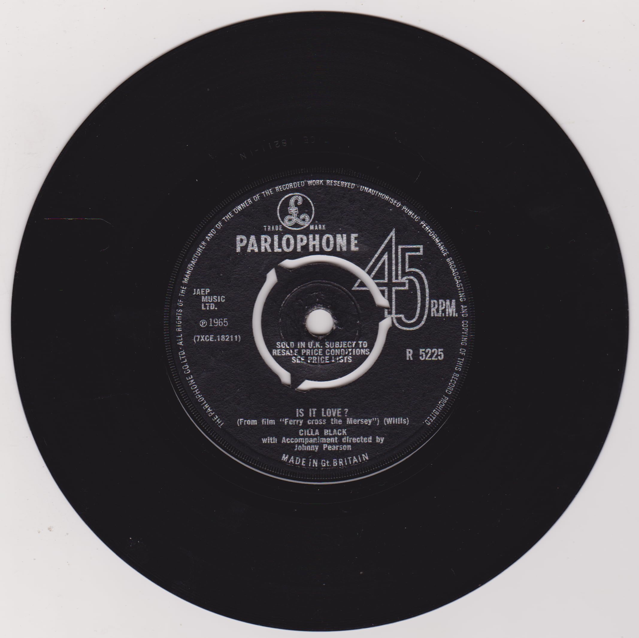 Cilla Black - You've Lost That Lovin' Feelin' (Parlophone 1965) 7" vinyl single VG/-