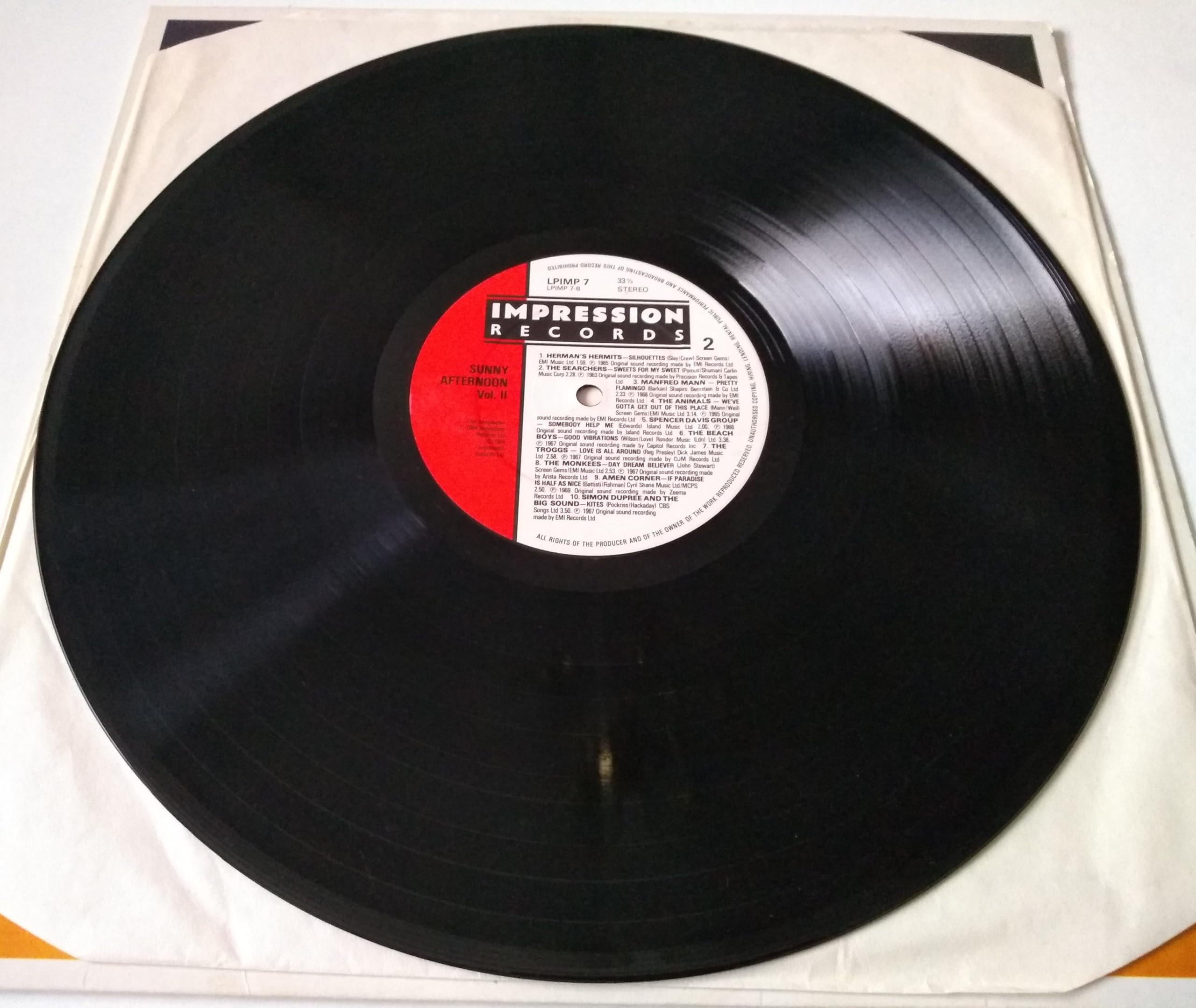 Various ‎– Sunny Afternoon Volume II (Impression 1984) 12" vinyl LP VG/VG