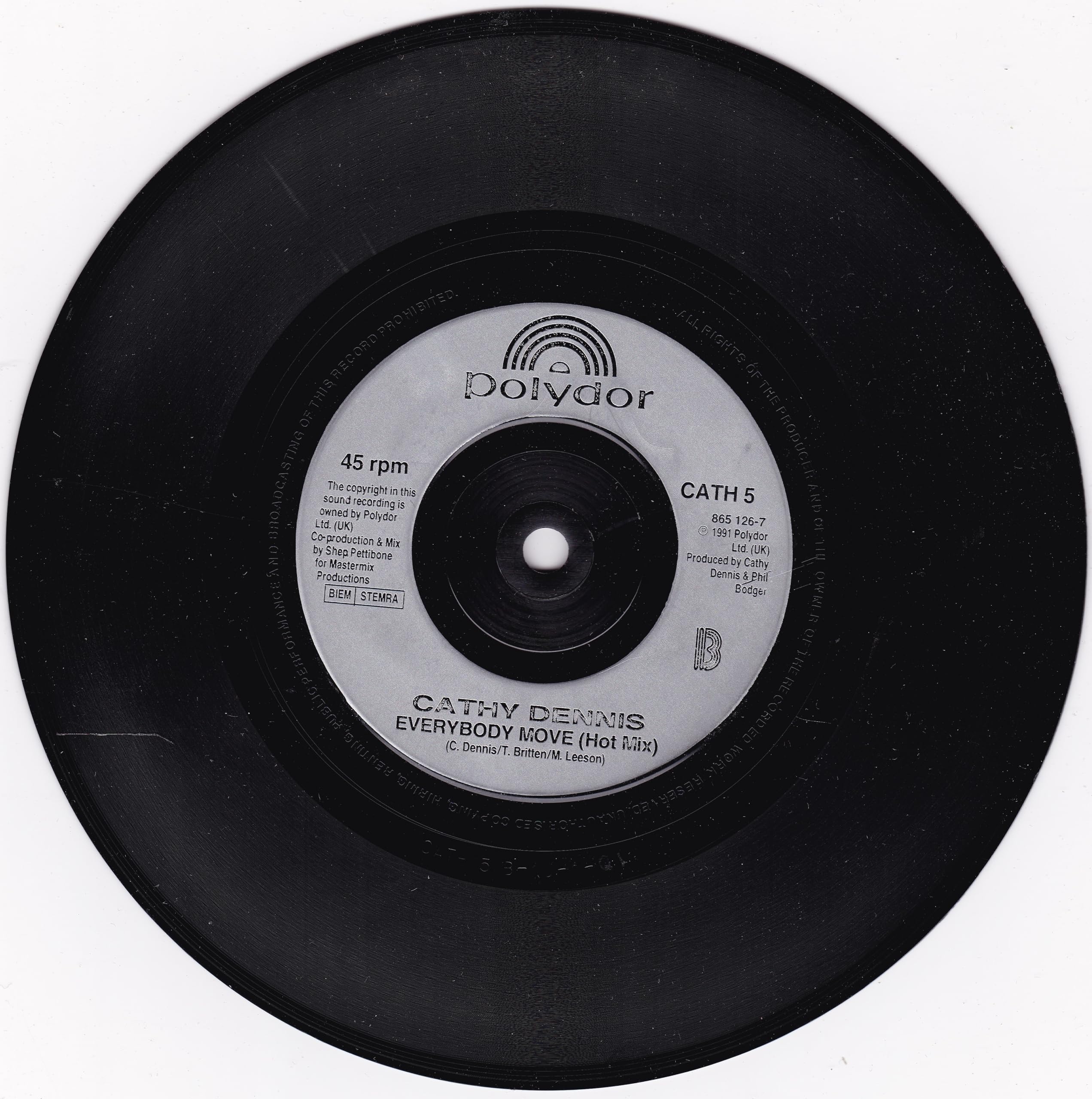 Cathy Dennis - Everybody Move (Polydor 1991) 7" vinyl single VG/VG