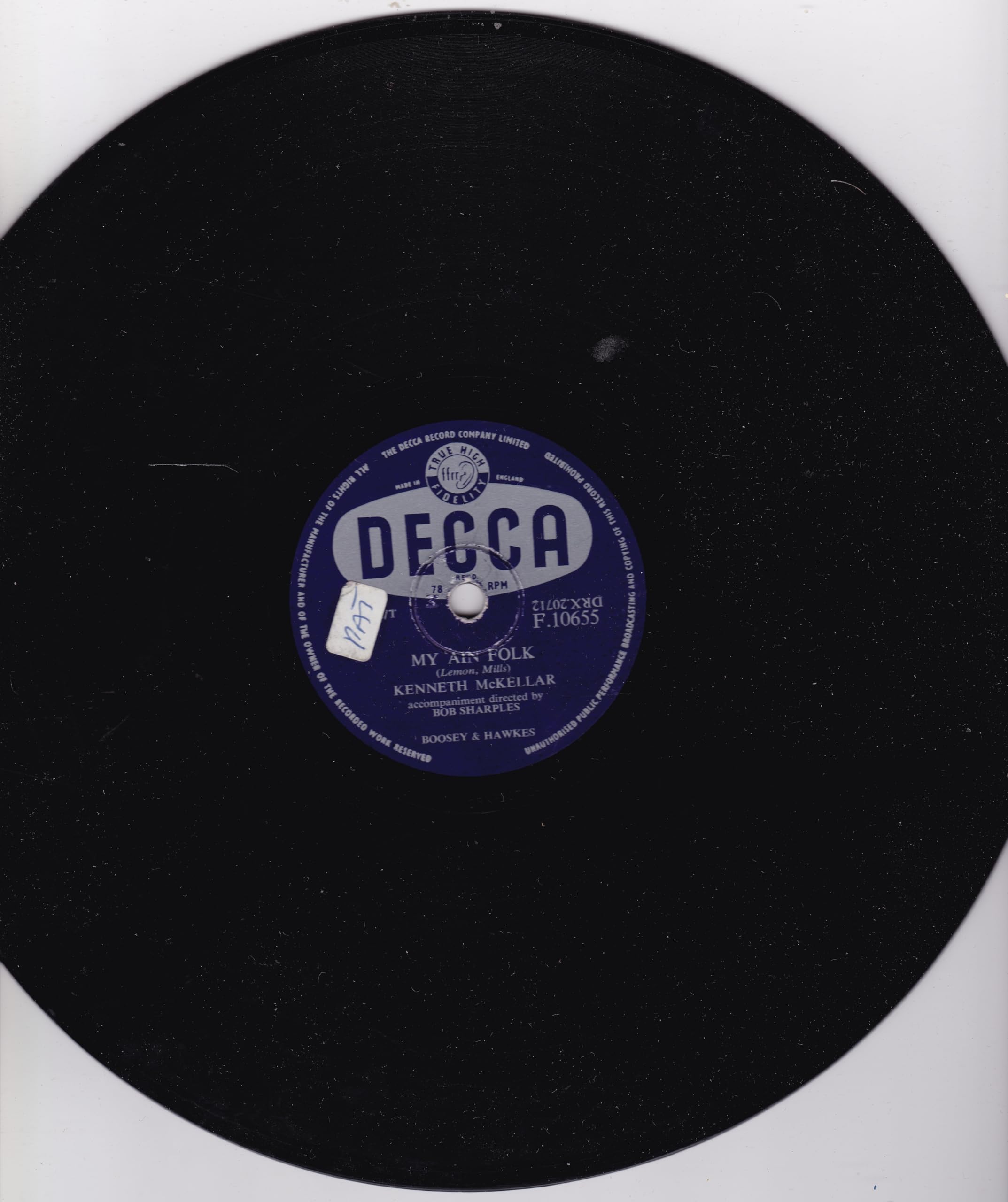 Kenneth McKellar ‎– My Ain Folk (Decca 1955) 10" 78RPM shellac single VG/-